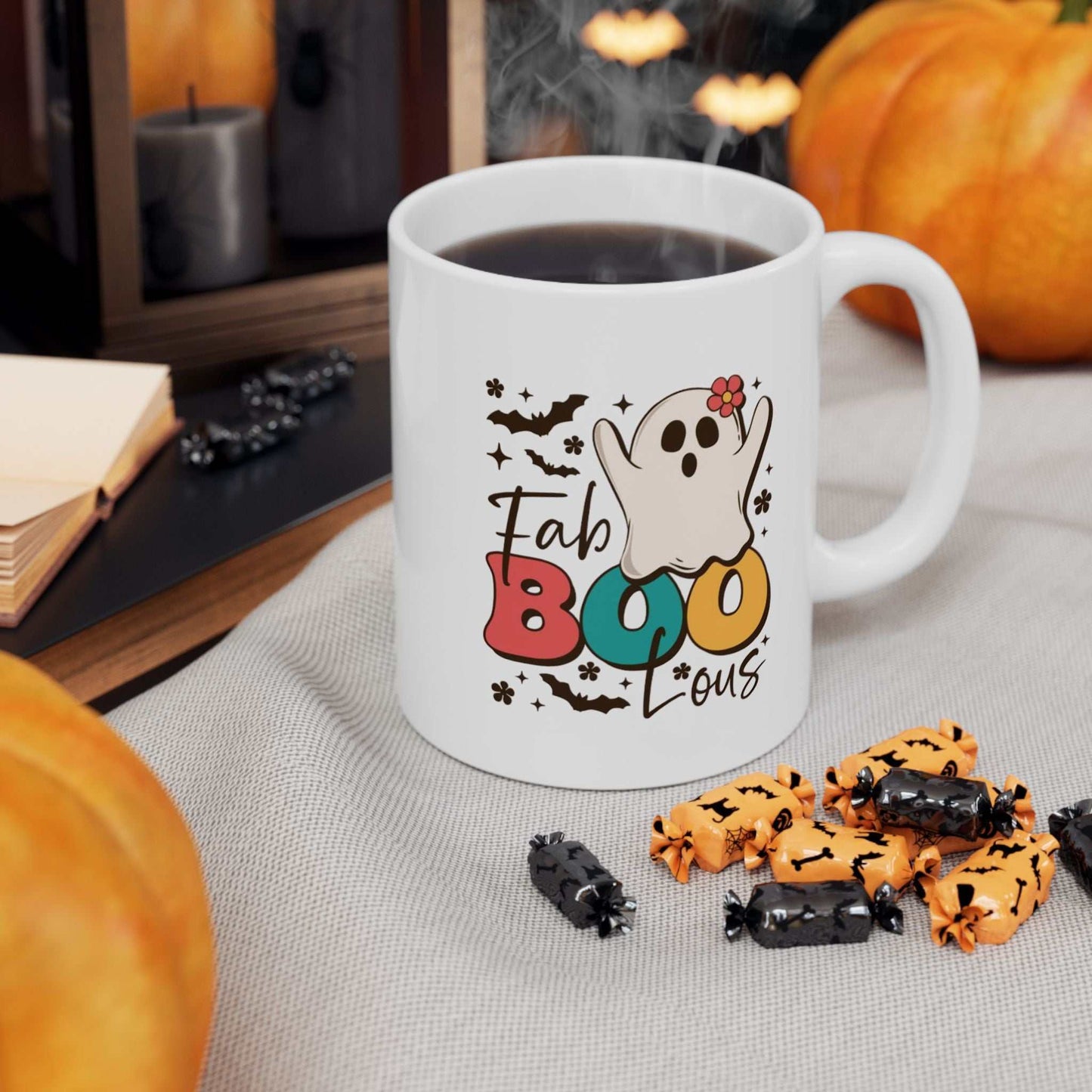 Fabulous Mugs, Ghost Halloween Party Gift, Ceramic Coffee Mug