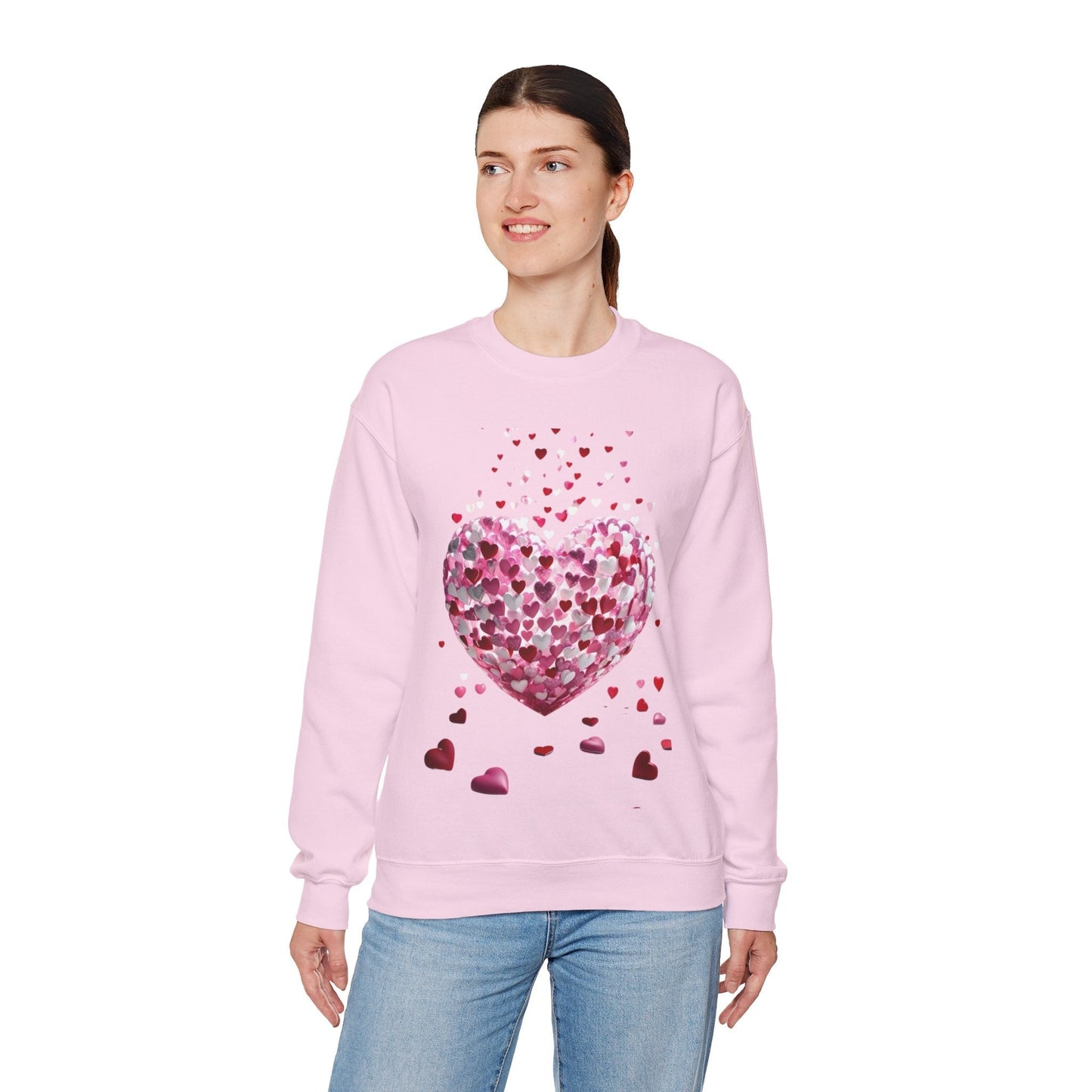 3D Hearts Valentines Day Sweatshirt, Red Hearts T-shirt Gift