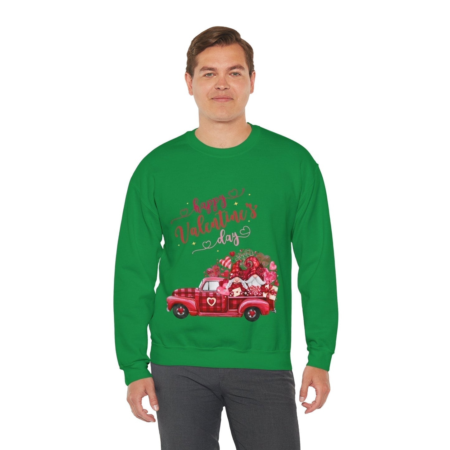 Valentines Day Truck Hearts Sweatshirt -Cute Love Gift for Valentines