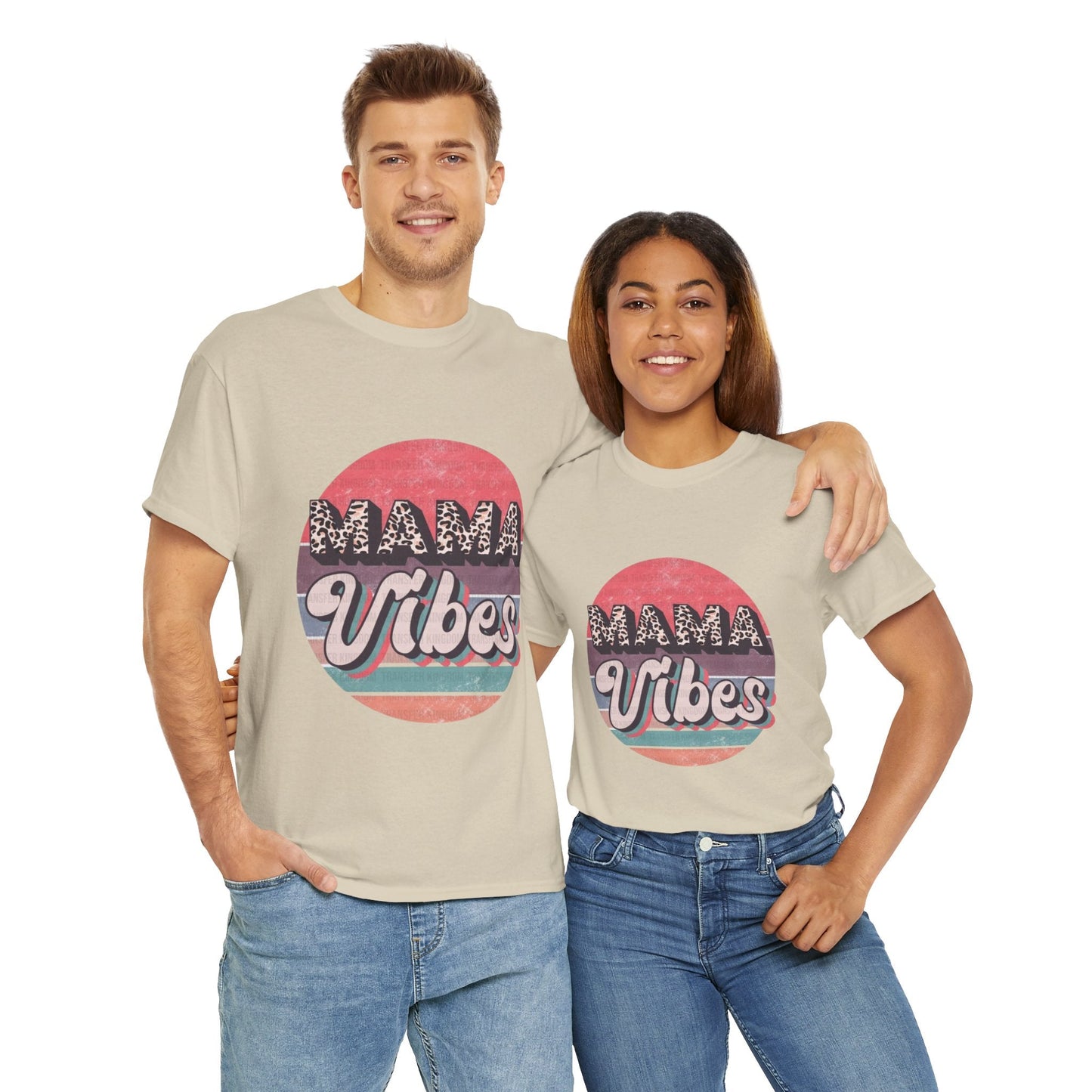 Mama Vibes Unisex Heavy Cotton Tee – Perfect for Moms and Relaxed Days