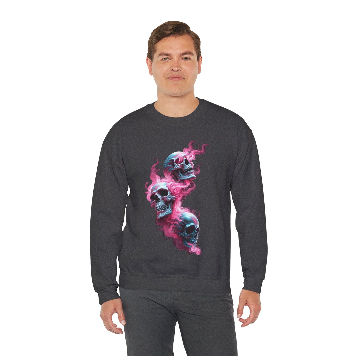 Edgy Skull Graphic Crewneck Sweatshirt - Unisex Heavy Blend