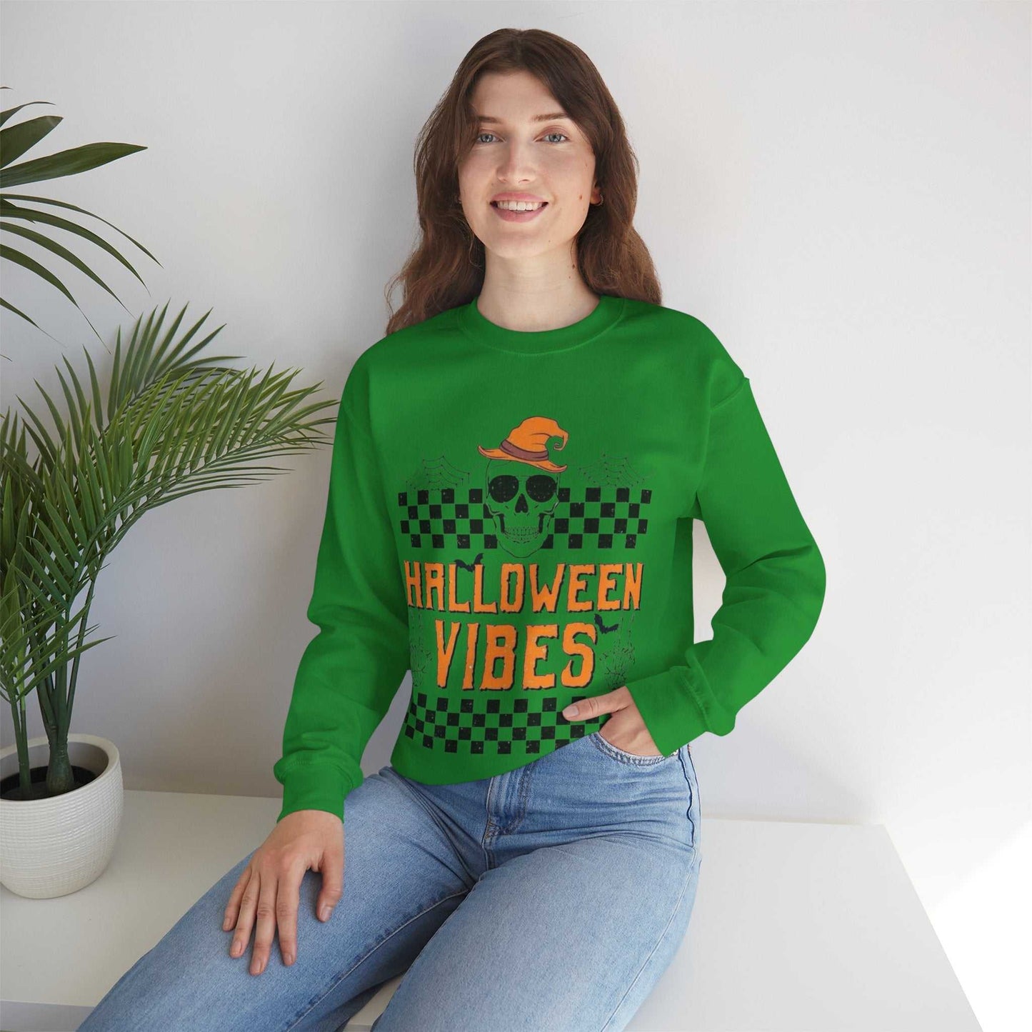 Halloween Vibes Crewneck Sweatshirt | Cozy Fall Apparel, Spooky Season Gift