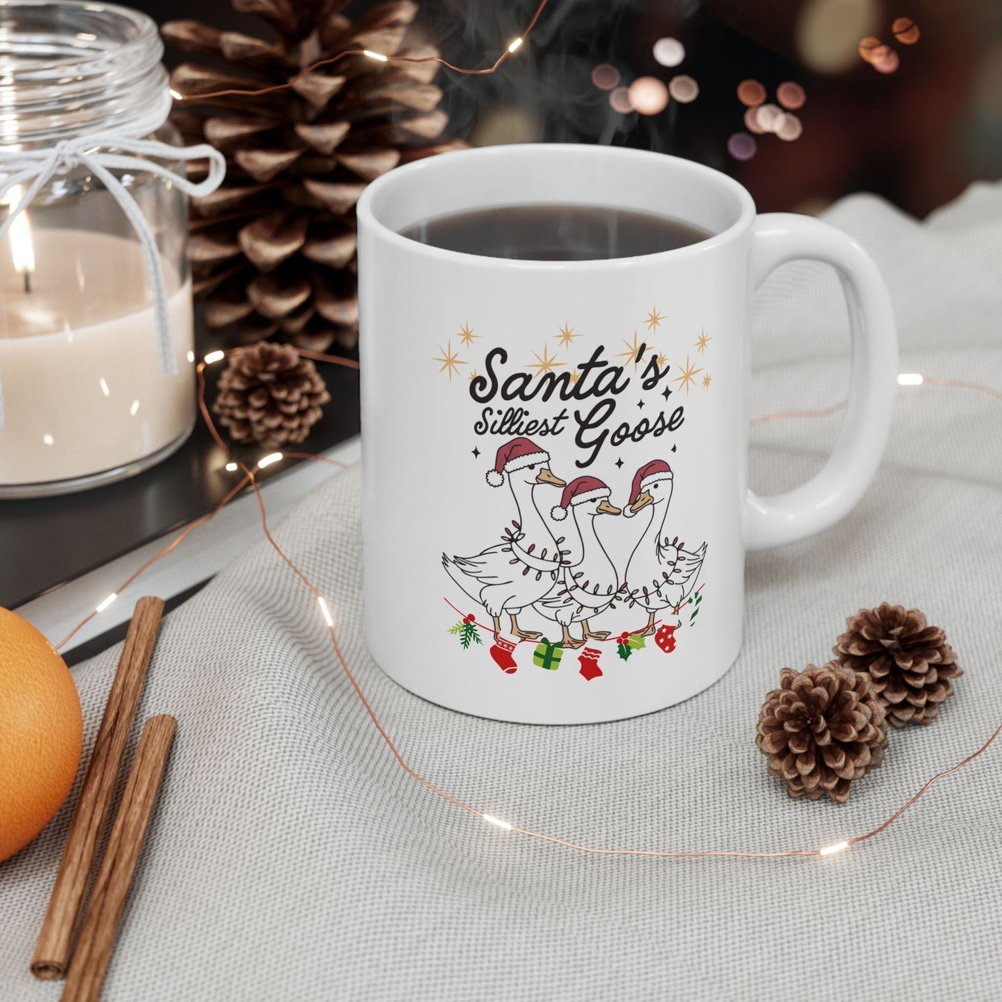 Santas Silliest Goose Mugs, Farmer Christmas Gift