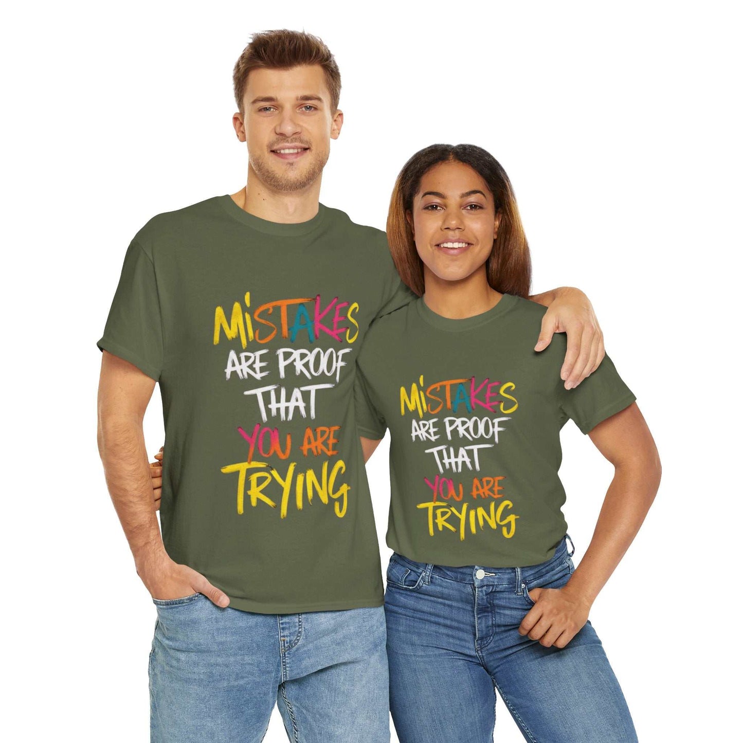 Inspiration Quote Tee - Mistakes are Proof That You Are Trying, Motivational T-Shirt, Gift for Students