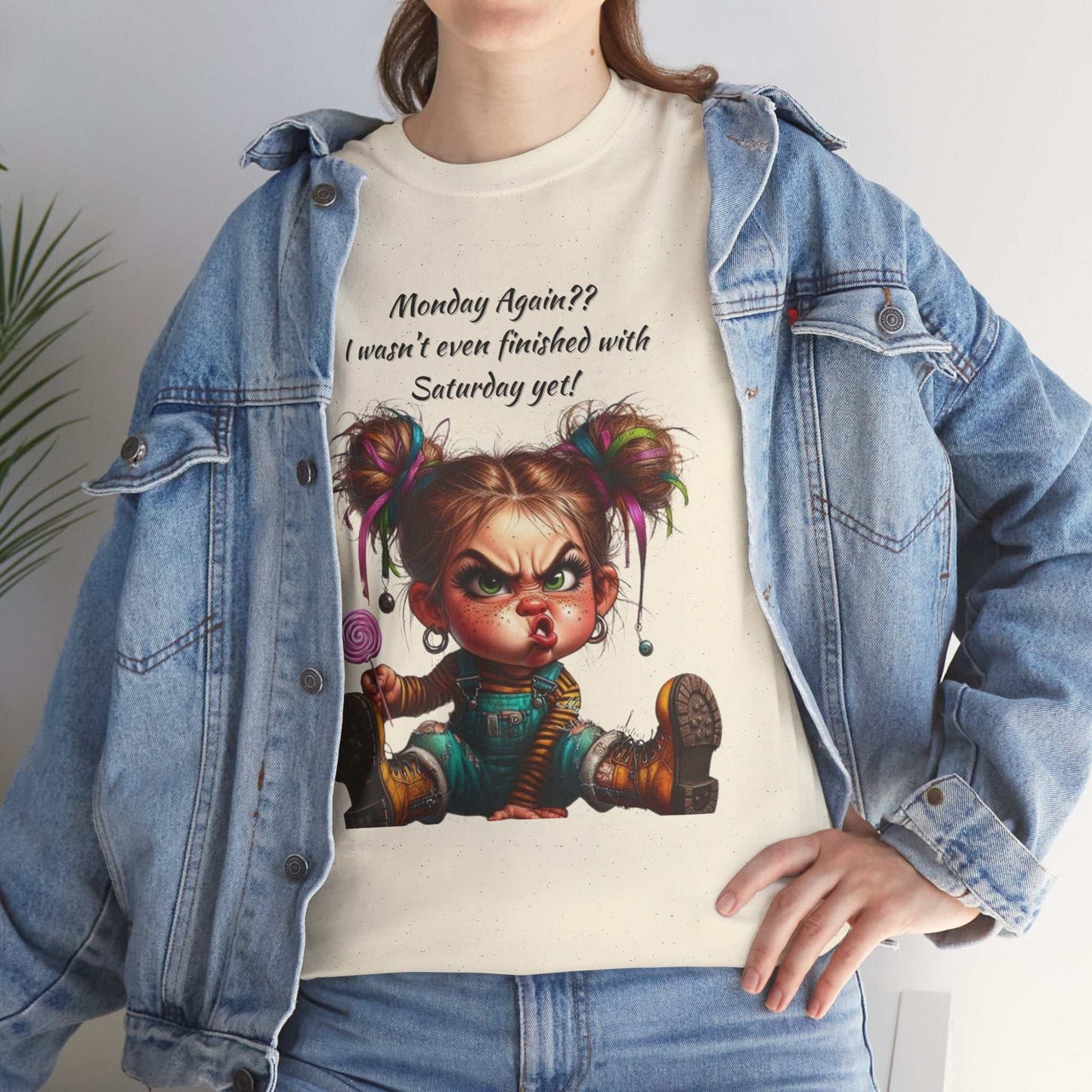 Sassy Cartoon Tee, Funny Graphic Tee, Unisex Cotton Shirt, Quirky Gift