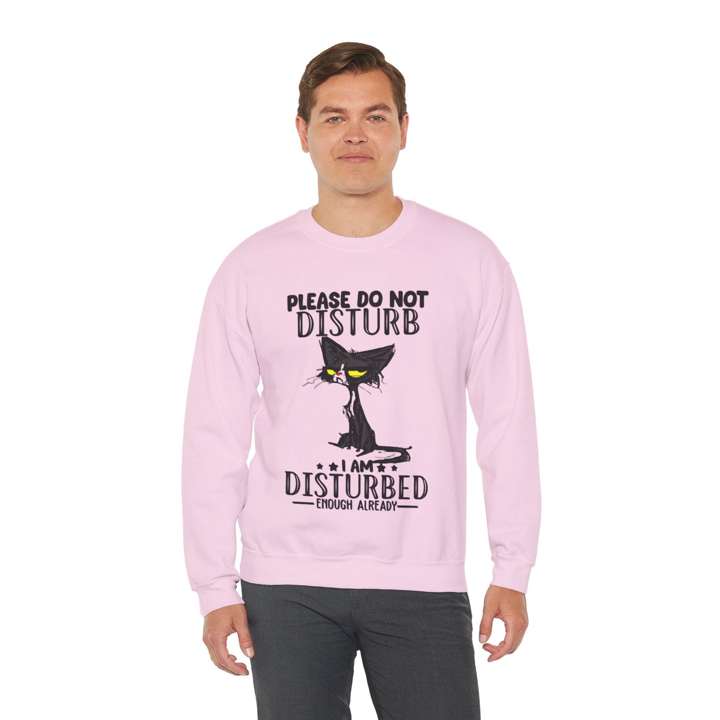 Disturbed Cat Crewneck Sweatshirt - Unisex Heavy Blend™ - Perfect for Cat Lovers