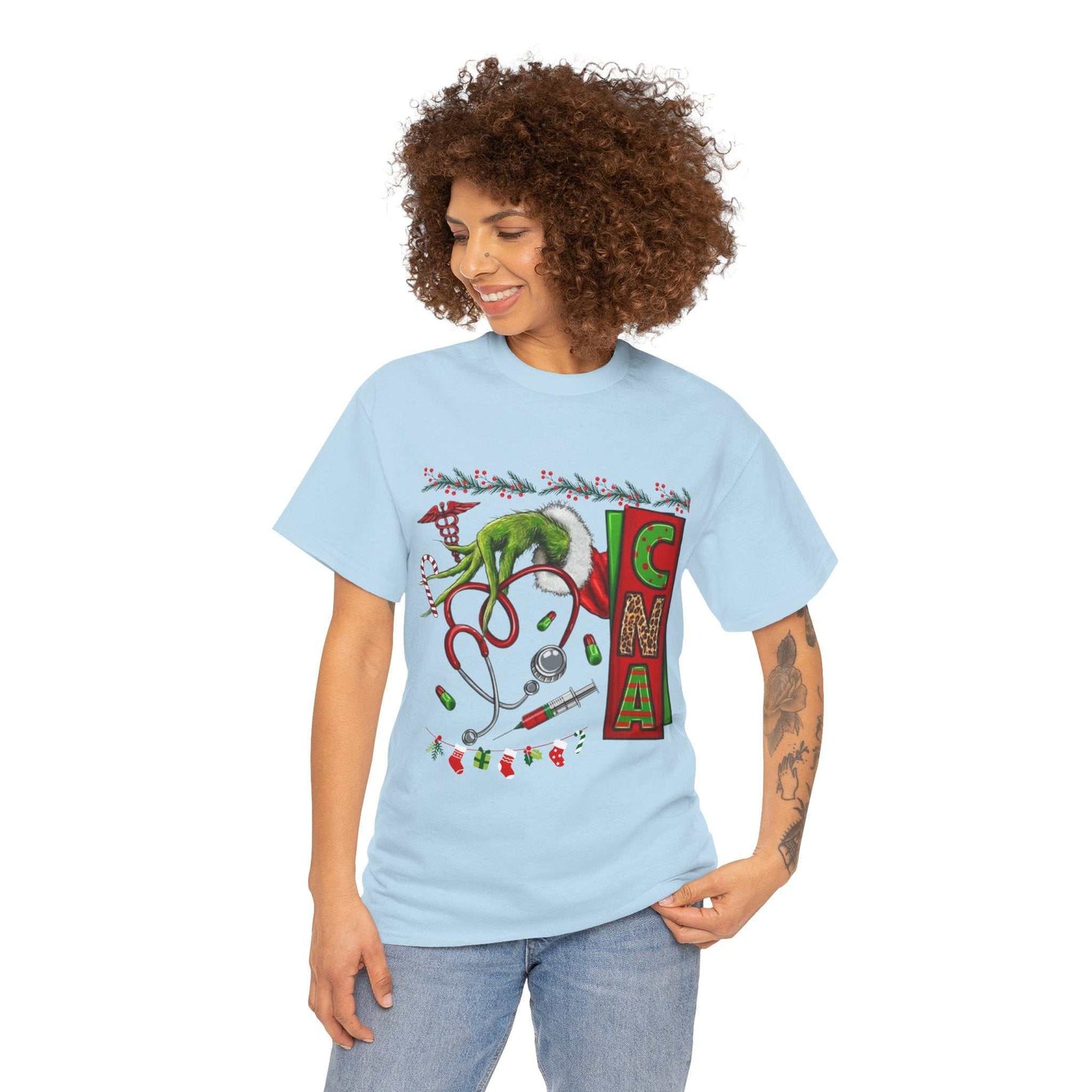 Nurse Stethoscope Christmas T-shirt, Grinch Stethoscope Gift