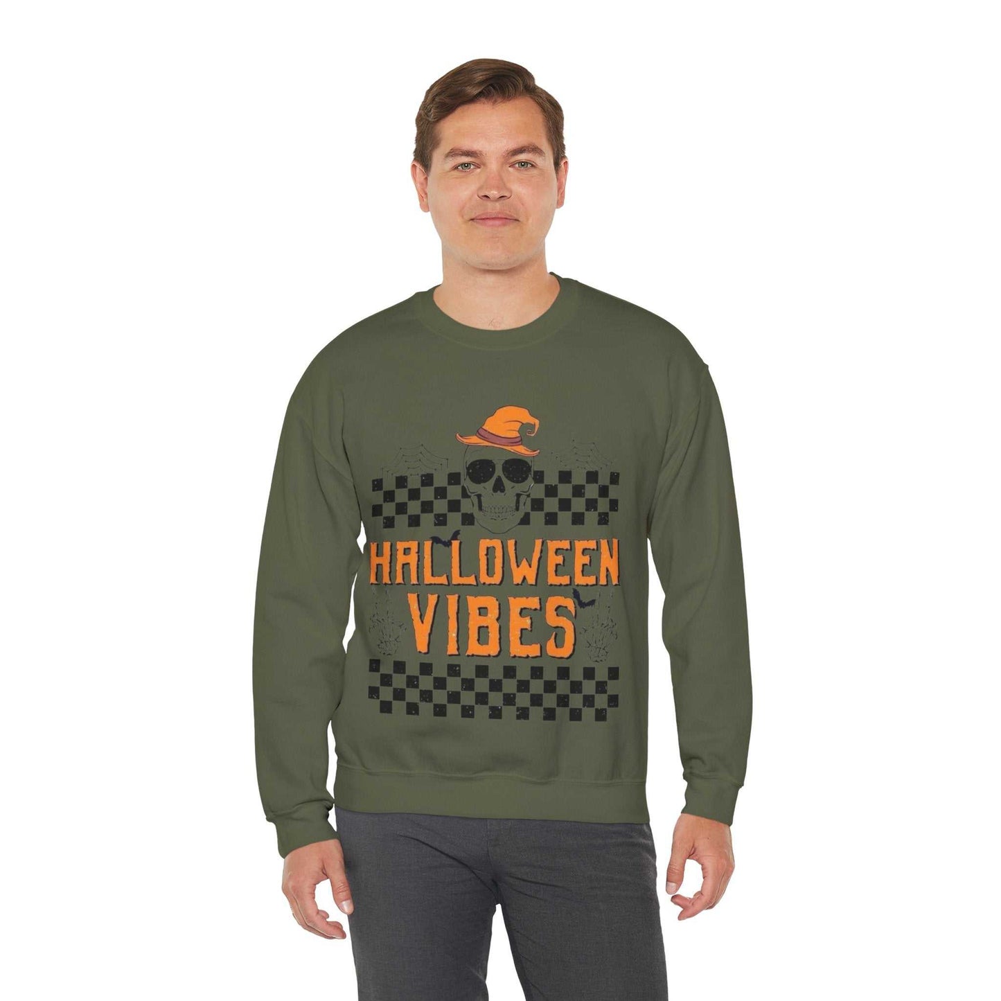 Halloween Vibes Crewneck Sweatshirt | Cozy Fall Apparel, Spooky Season Gift