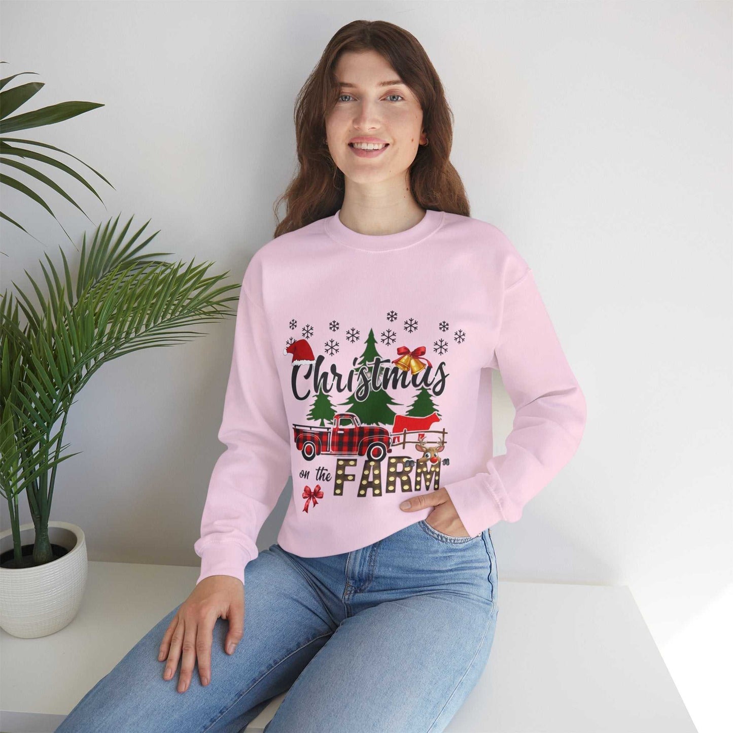 Christmas on the Farm Sweatshirt, Christmas Tree Gift