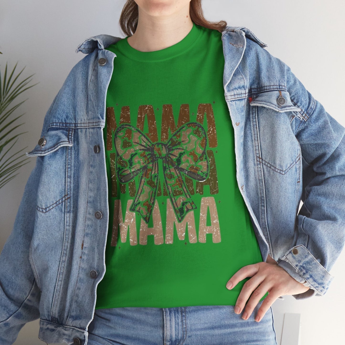 Mama Camo Bow Unisex Tee Unisex Heavy Cotton Tee, Gift for Mom