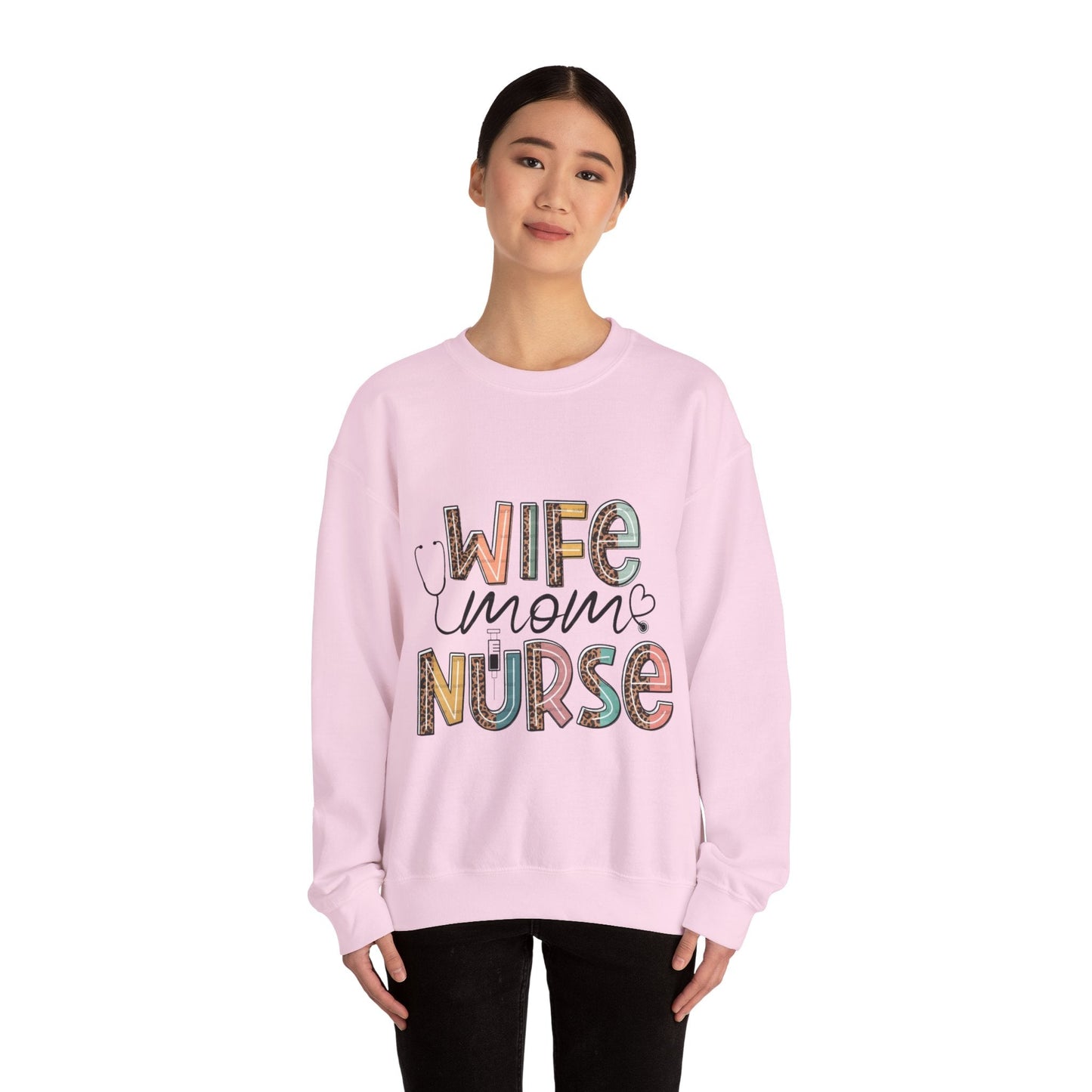 Wife Mom Nurse Sweatshirt - Cozy Unisex Crewneck for Healthcare Heroes