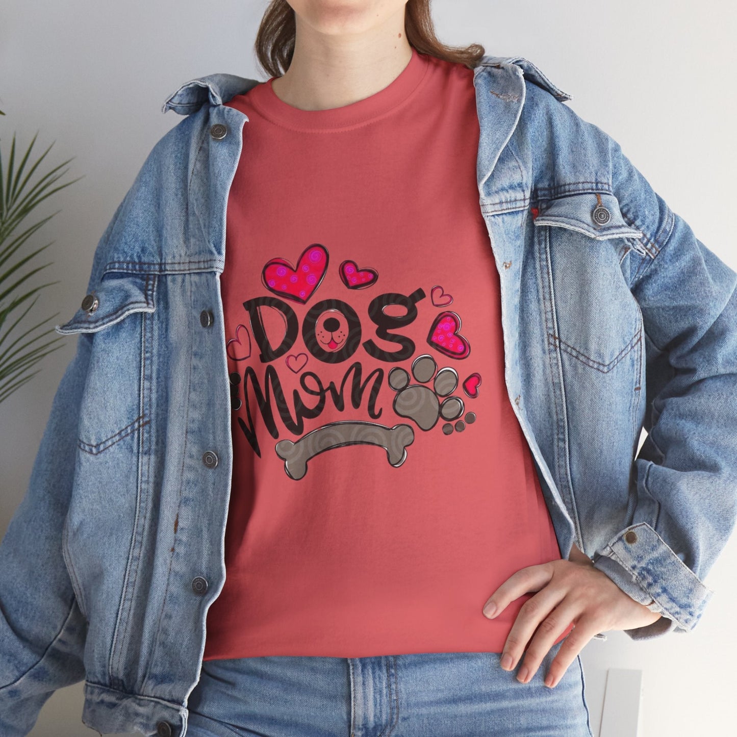 Dog Mom Unisex Heavy Cotton Tee - Cute Pet Lover Shirt