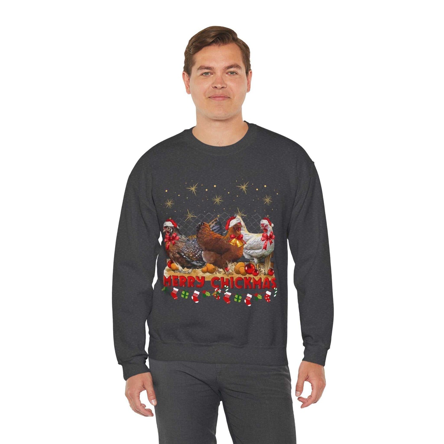 Merry Chickmas Sweatshirt, Cute Christmas Chickens Gift