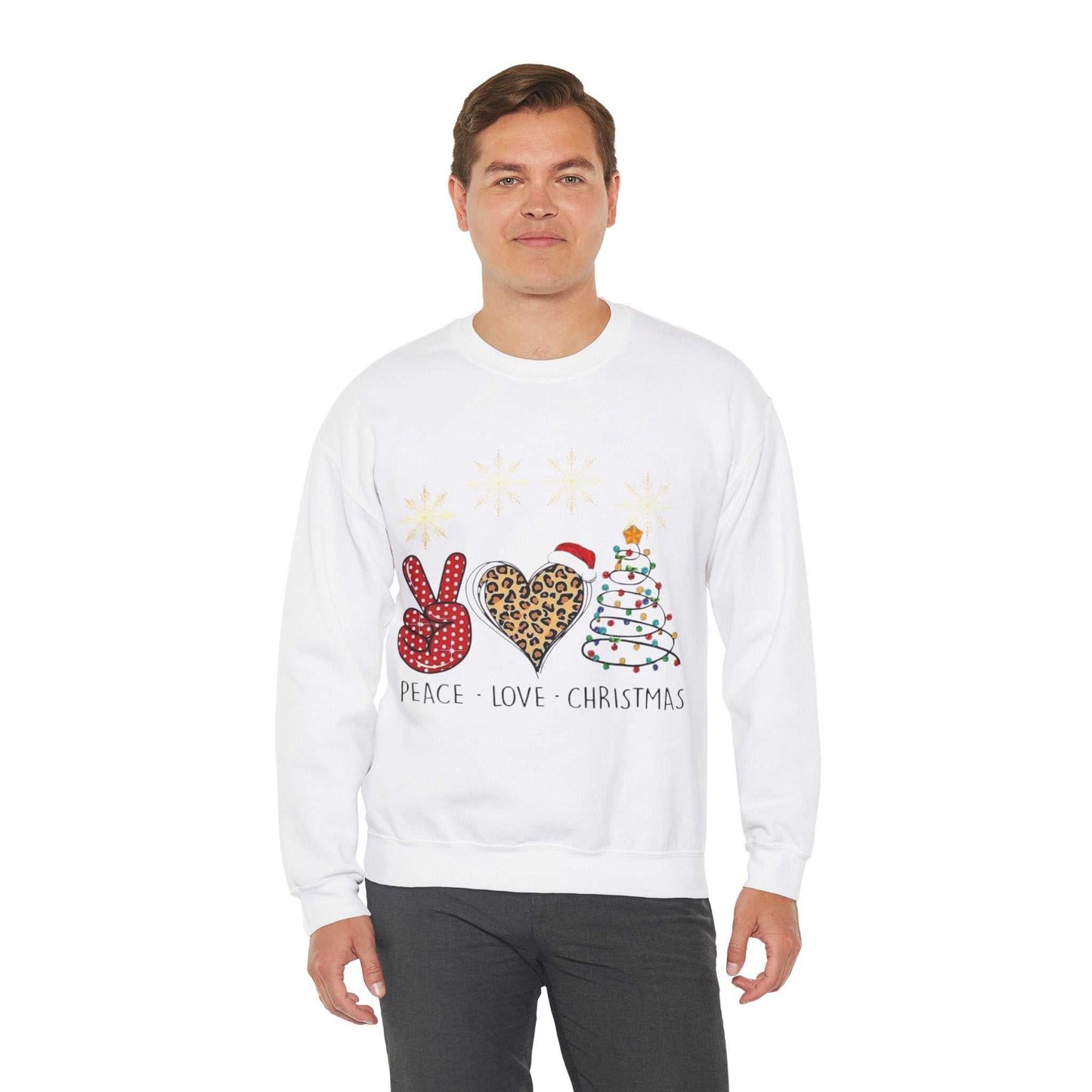 Peace Love Christmas Santa Sweatshirt, Funny Santa Gift, Holiday Sweatshirt