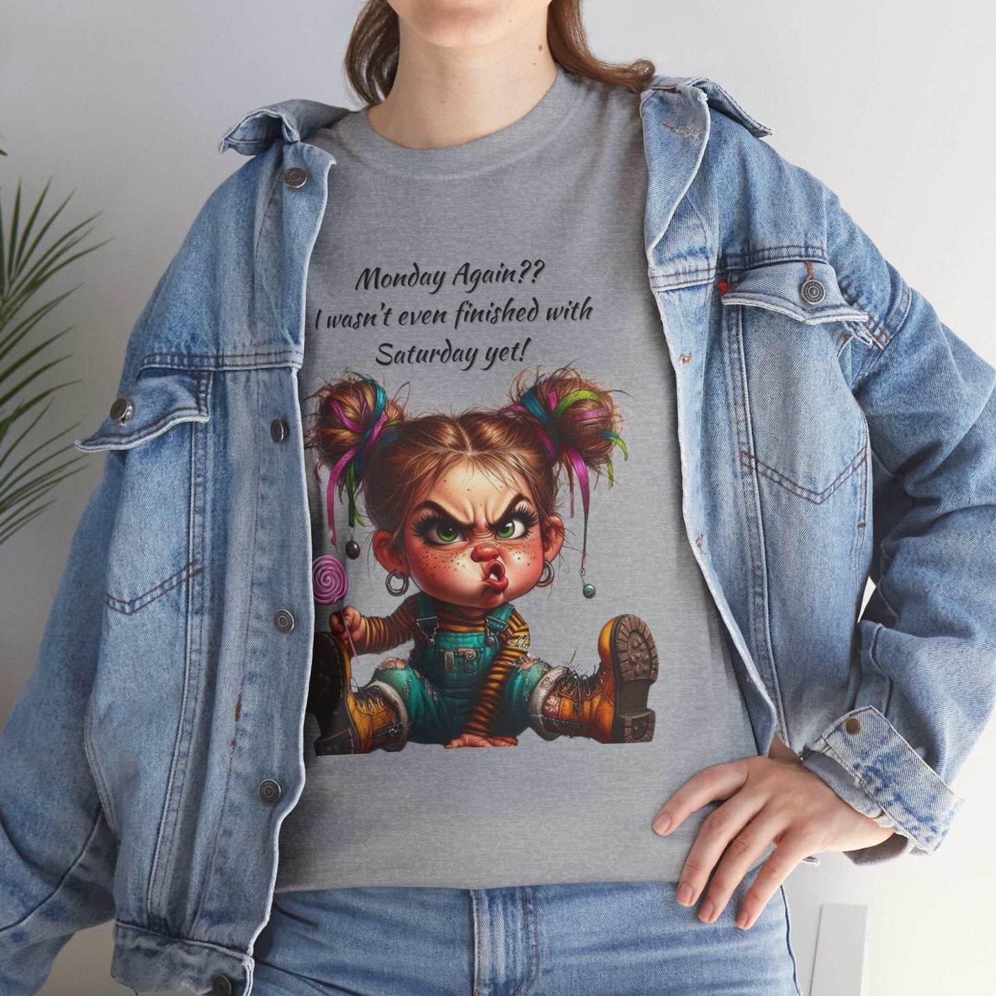 Sassy Cartoon Tee, Funny Graphic Tee, Unisex Cotton Shirt, Quirky Gift