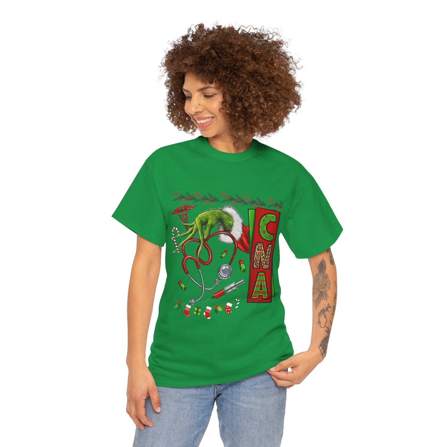 Nurse Stethoscope Christmas T-shirt, Grinch Stethoscope Gift