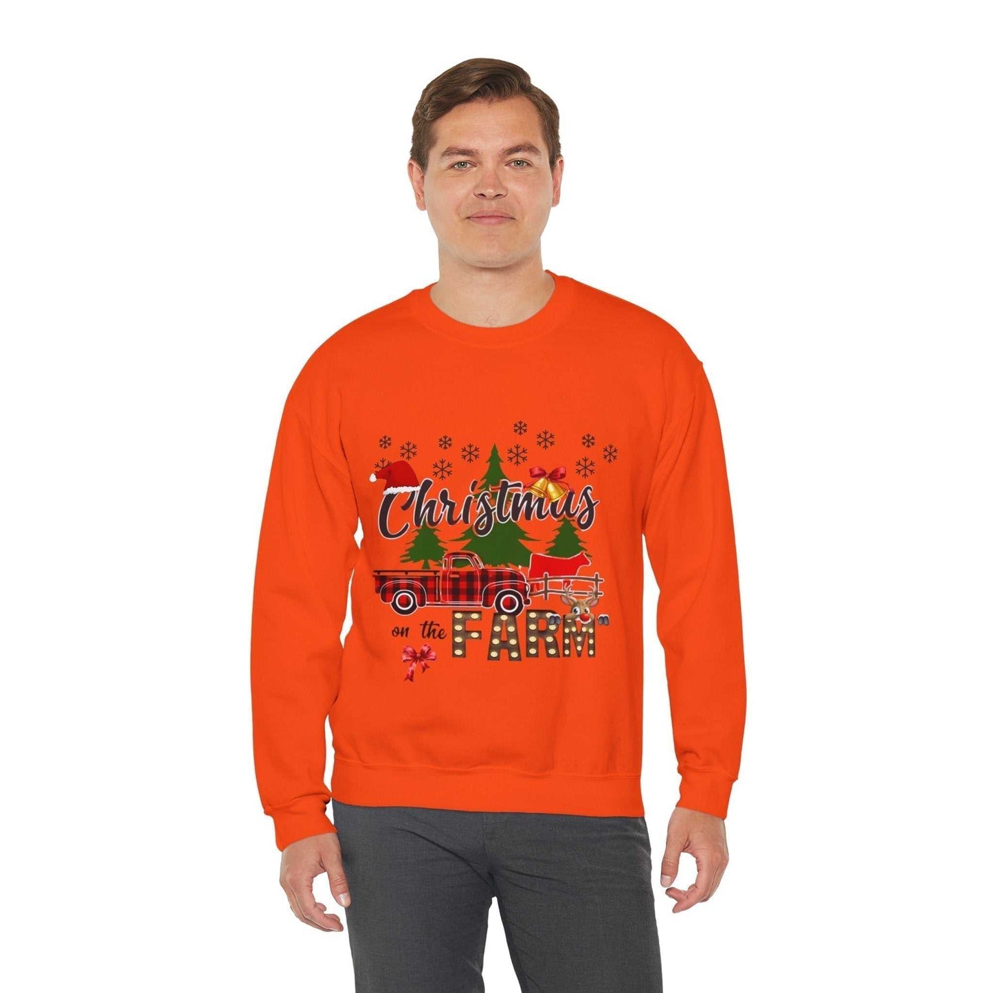 Christmas on the Farm Sweatshirt, Christmas Tree Gift