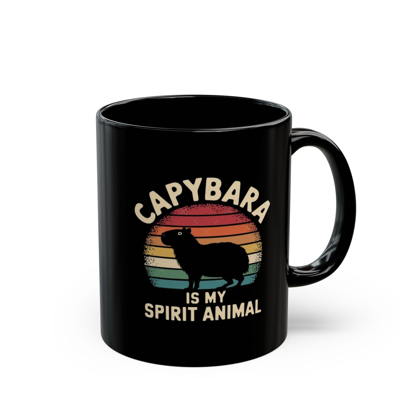 Capybara Spirit Animal Mug - Fun Black Coffee Cup for Funny Capybara Mug