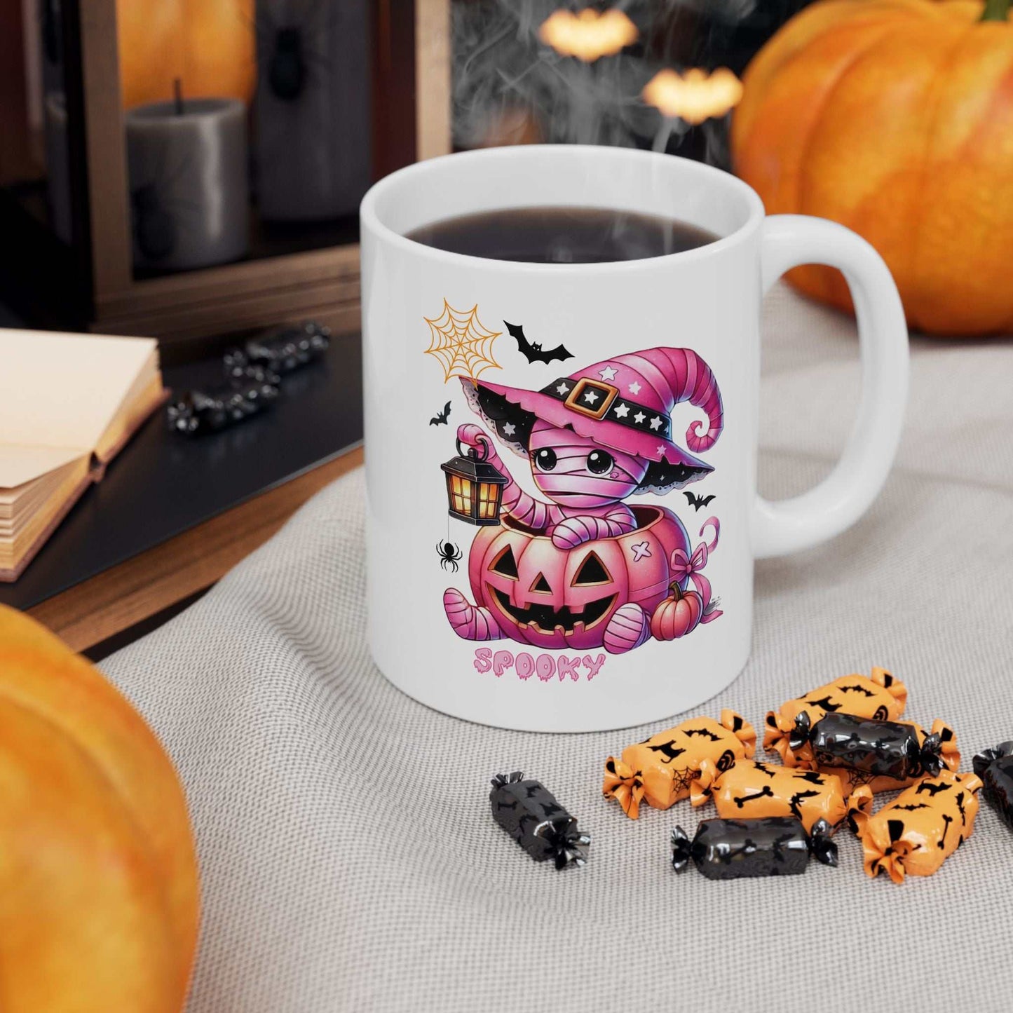 Funny Kids Halloween Mugs, Spooky Season Gift, Custom Ceramic Mug
