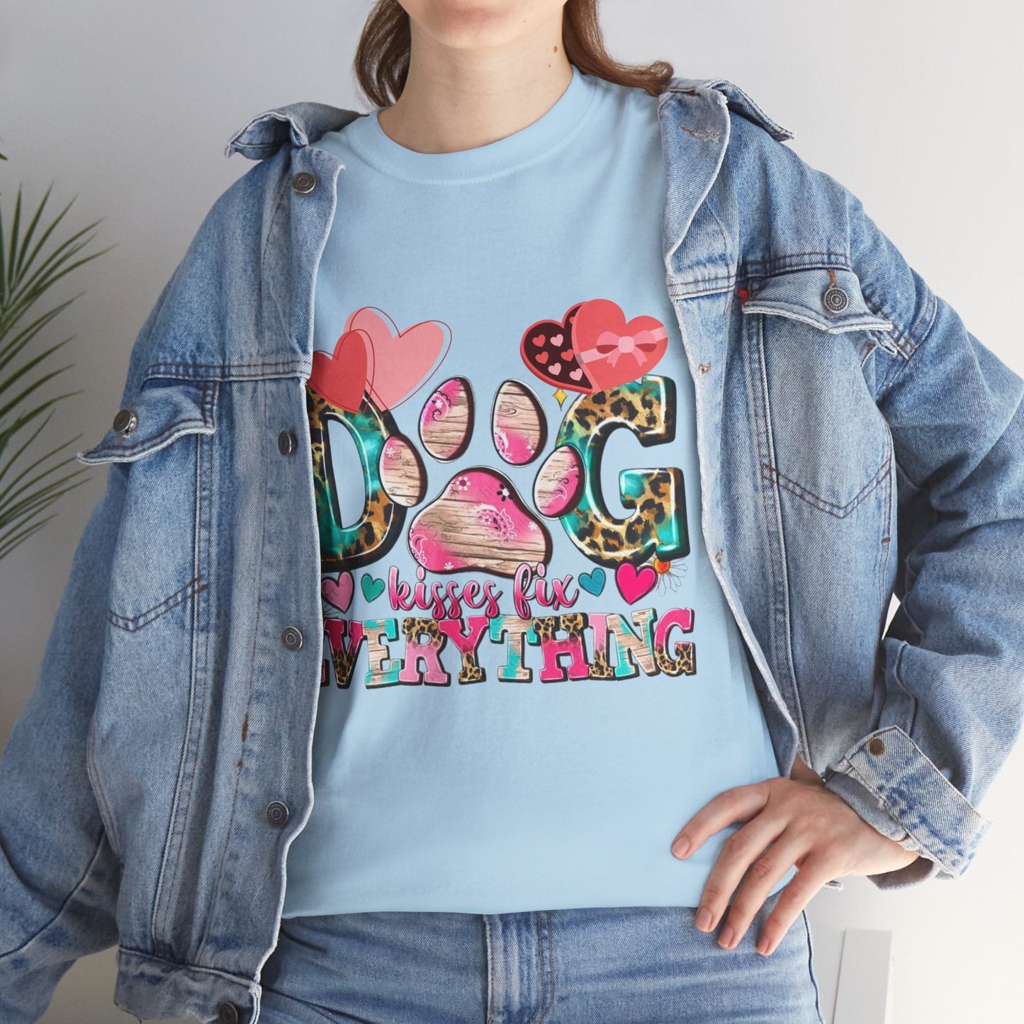 Dog Kisses Fix Everything T-Shirt, Gift For Mom Dog Lovers