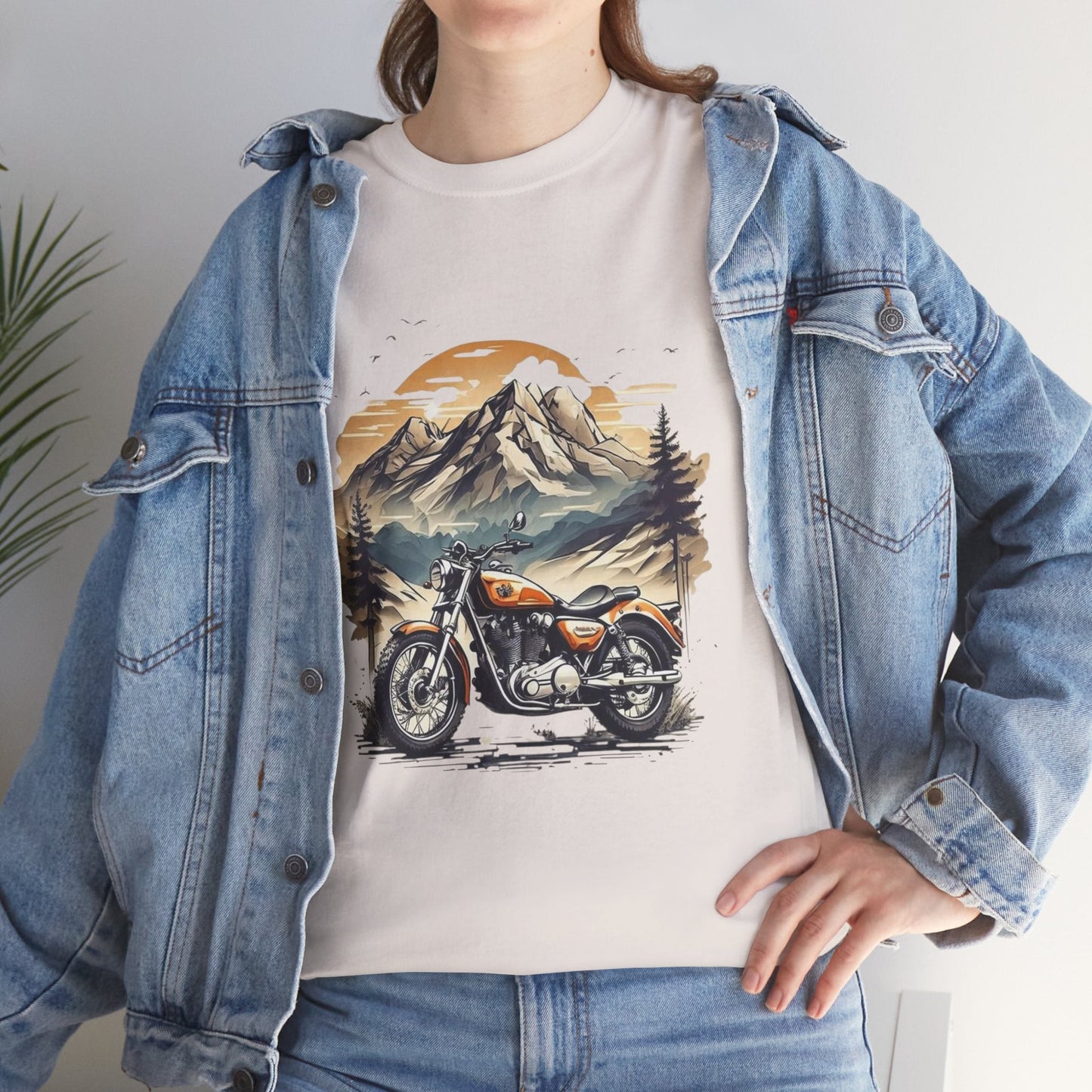 Adventure Awaits Motorcycle Tee - Unisex Heavy Cotton T-Shirt