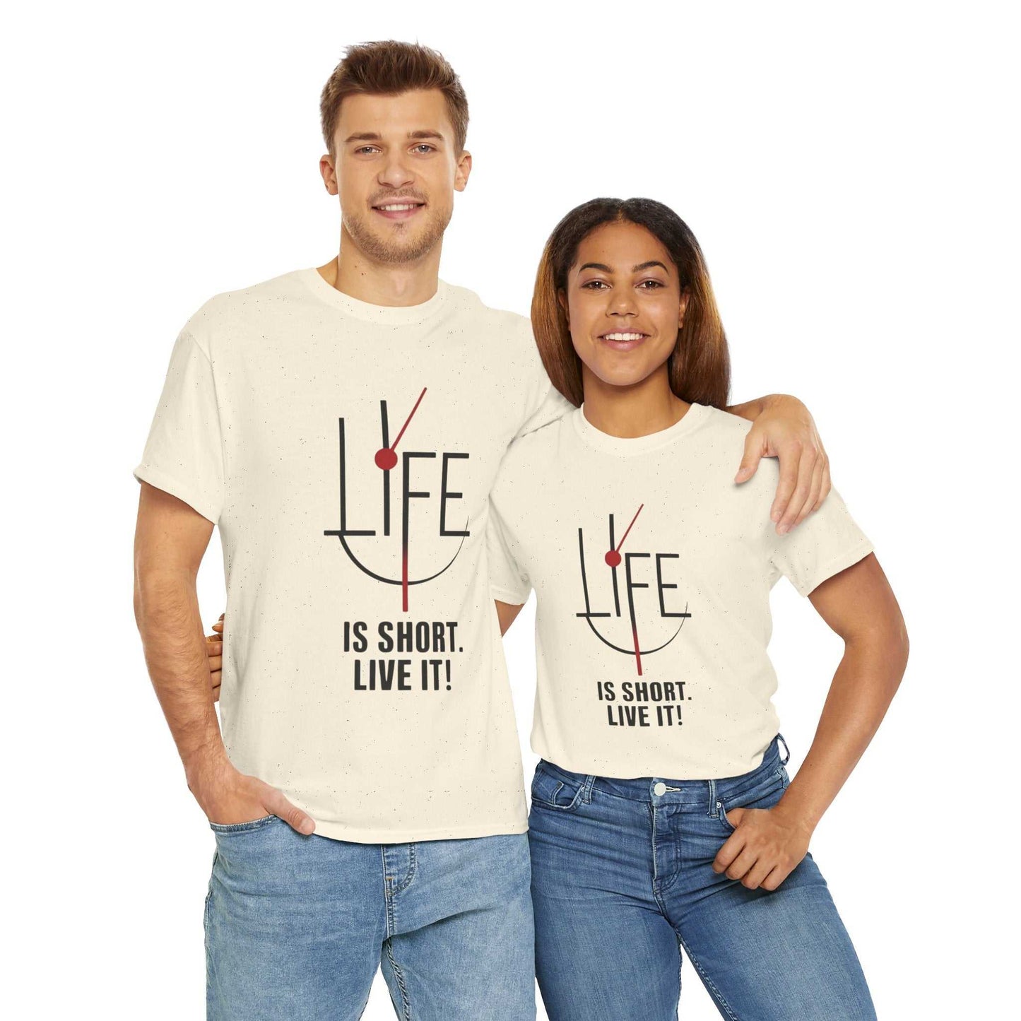 Life is Short, Live It! Unisex Heavy Cotton Tee - Motivational Shirt, Gift for Friends