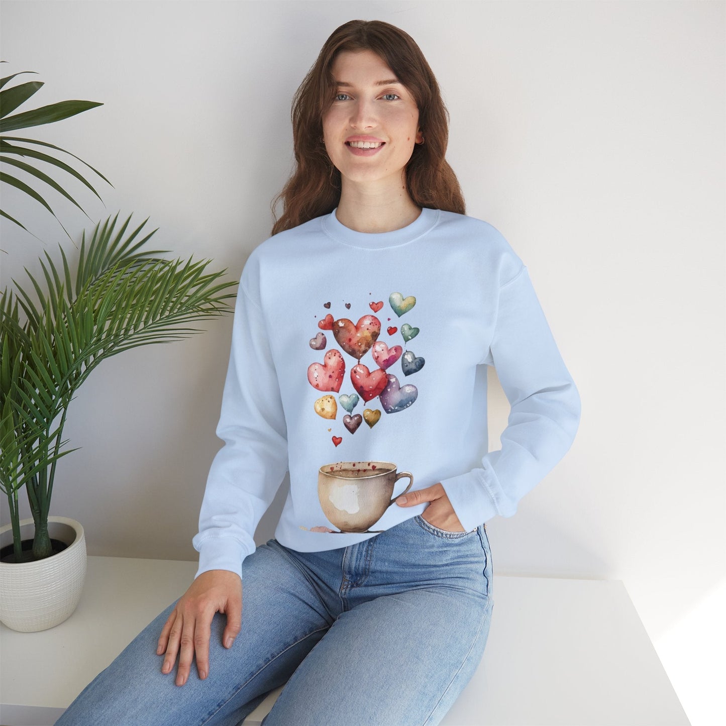 Coffee Is My Valentine Sweatshirt, Cup Coffee Hearts Lover Gift