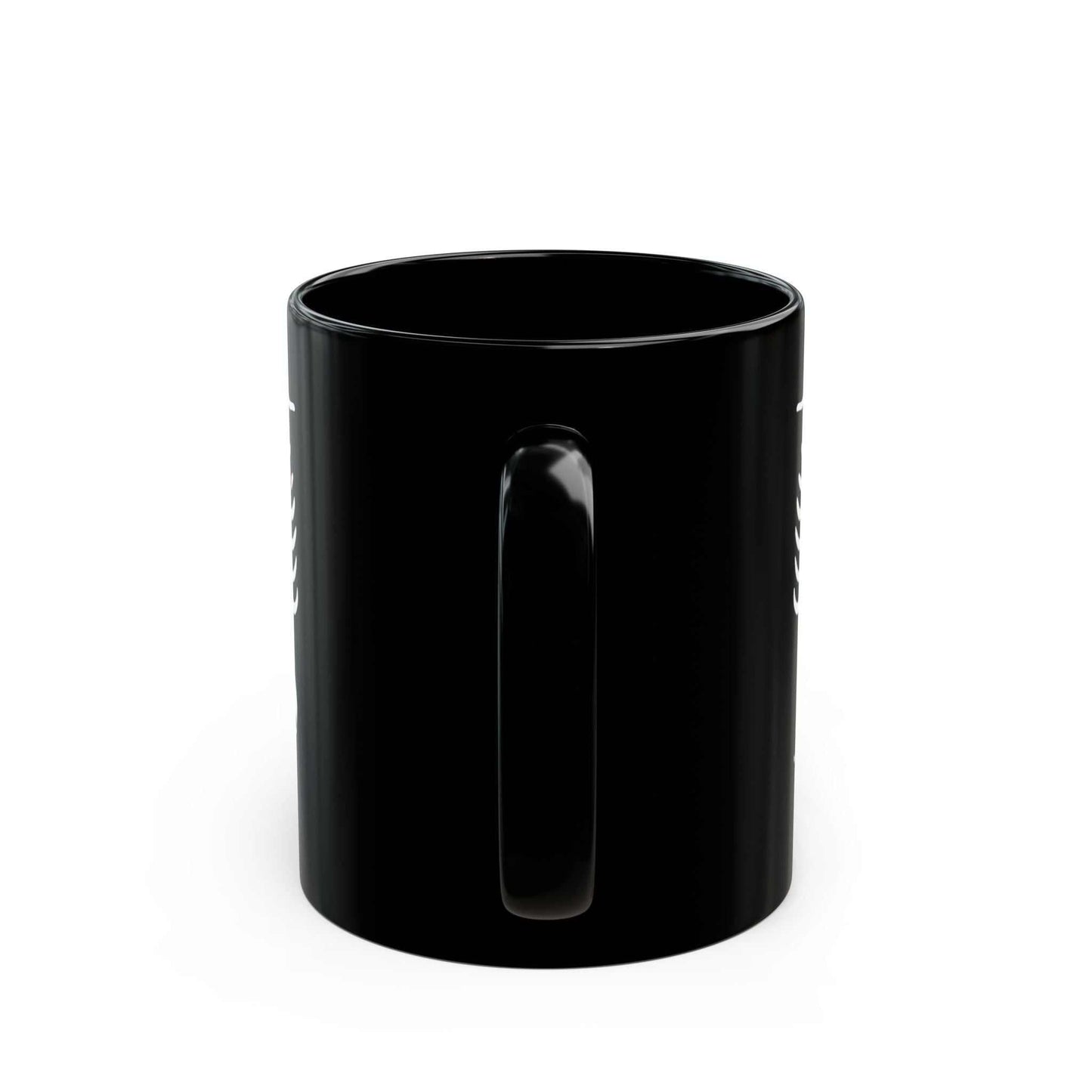 Black ceramic Halloween maternity mug with skeleton design, ideal for pregnancy announcements and new moms.