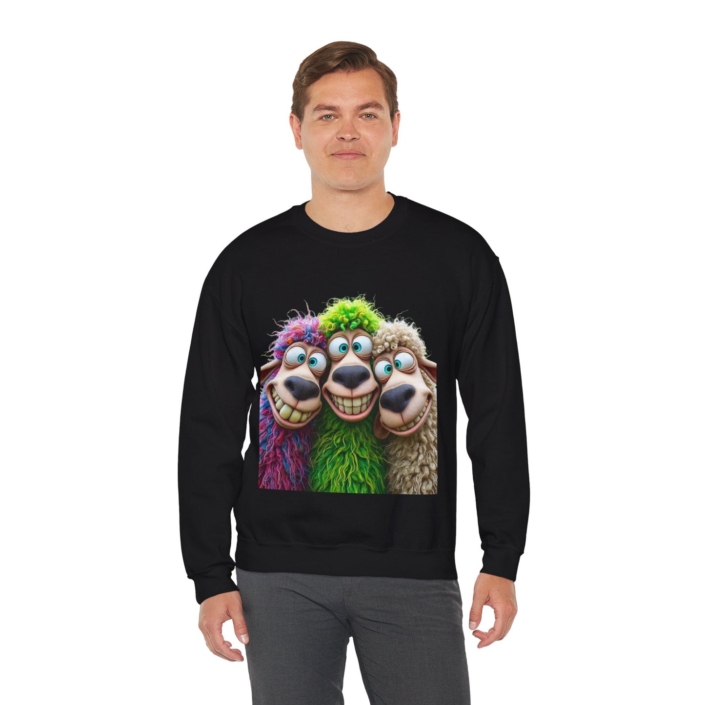 Playful Sheep Crewneck Sweatshirt | Unisex Heavy Blend™ | Perfect for Cozy Days