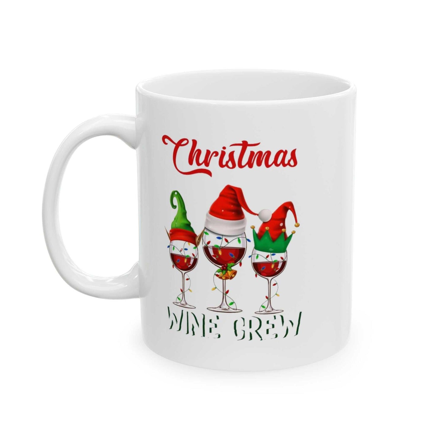 Christmas Wine Crew Mugs, Gift for Wine Lover, Holiday Wine Mug