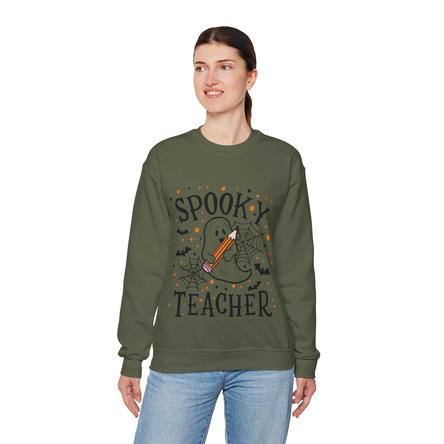 Spooky Teacher Crewneck Sweatshirt | Halloween Gift, Cozy Fall Apparel
