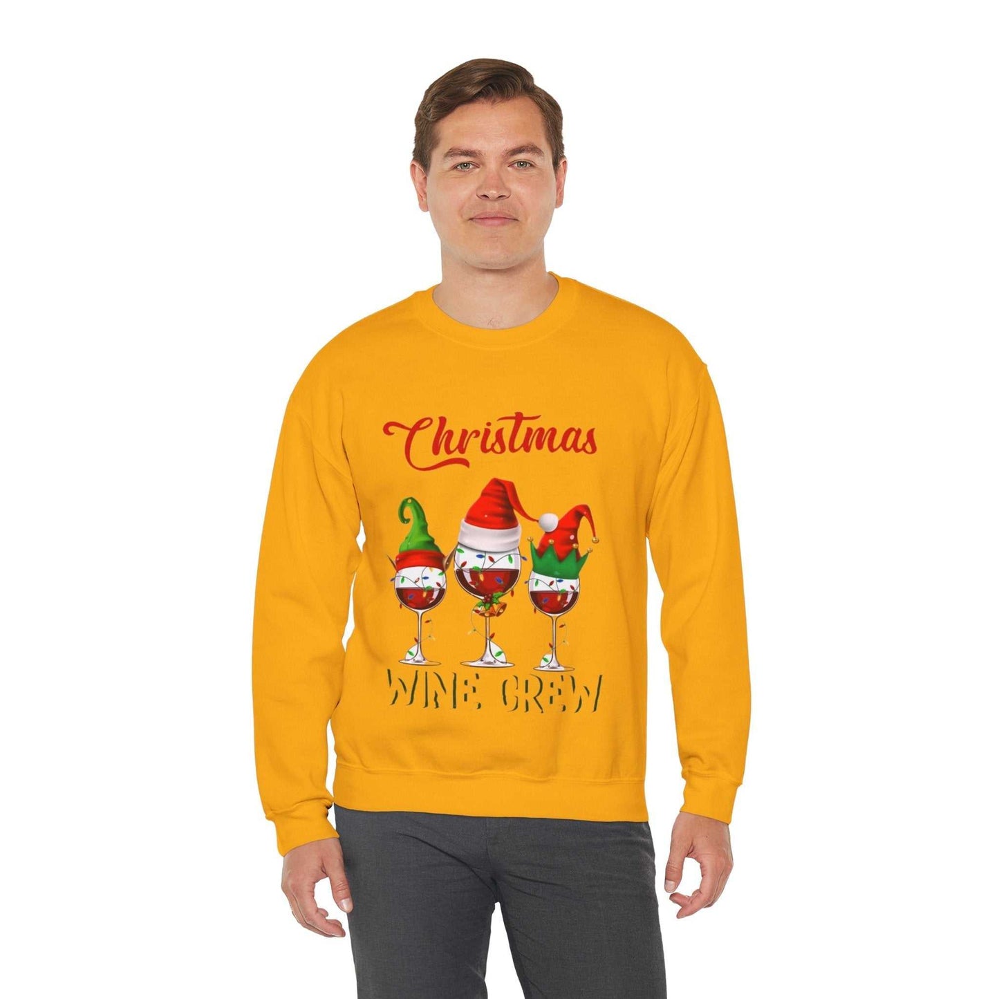 Christmas Wine Crew Sweatshirt, Gift for Wine Lover, Holiday Sweatshirt