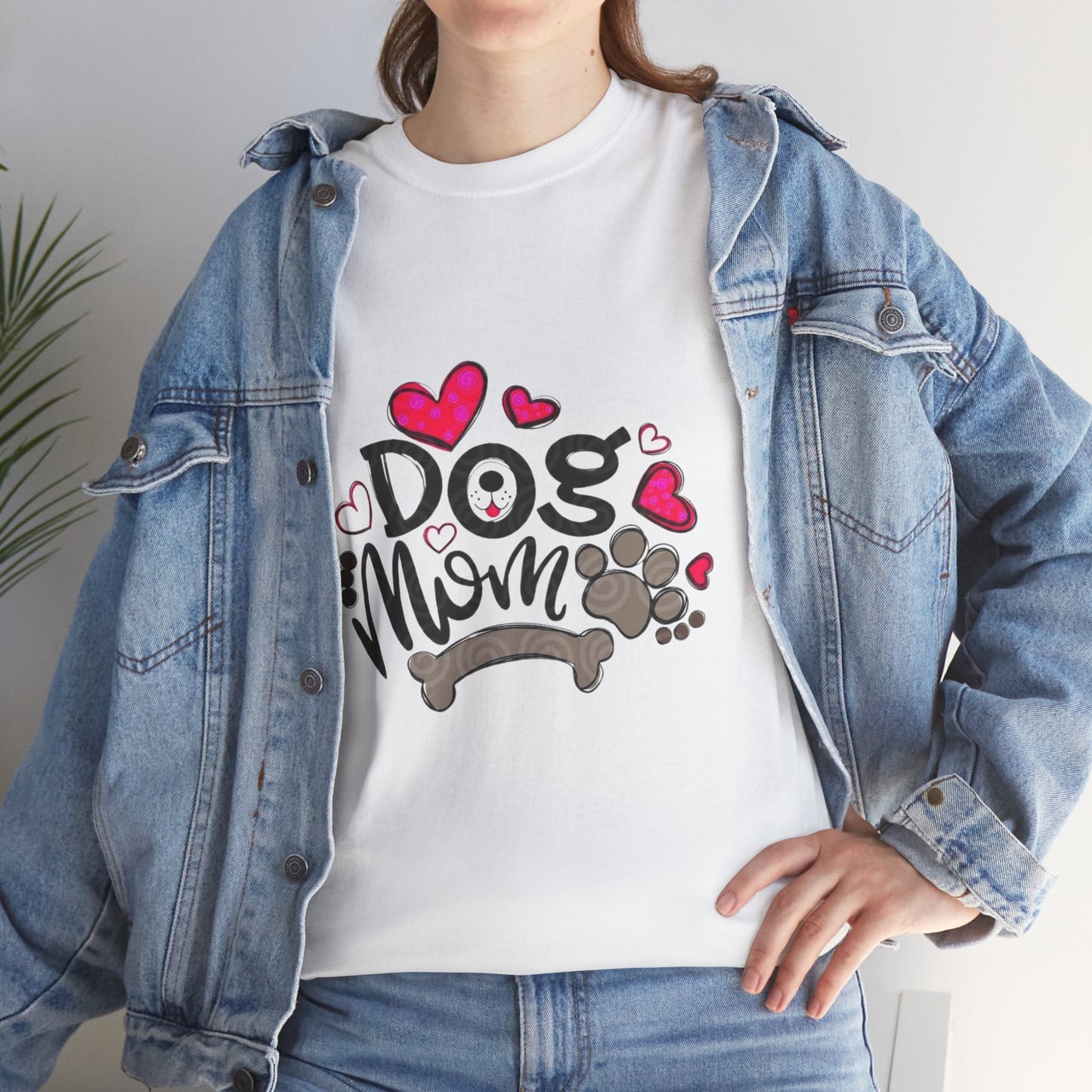 Dog Mom Unisex Heavy Cotton Tee - Cute Pet Lover Shirt