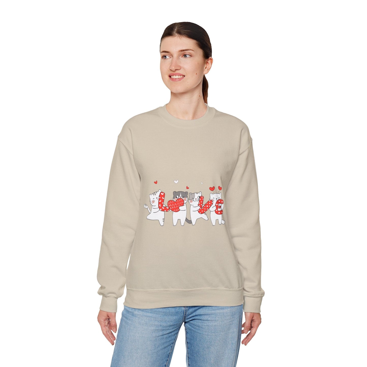 Cats Lover Valentine Sweatshirt, Valentine's Day Gift