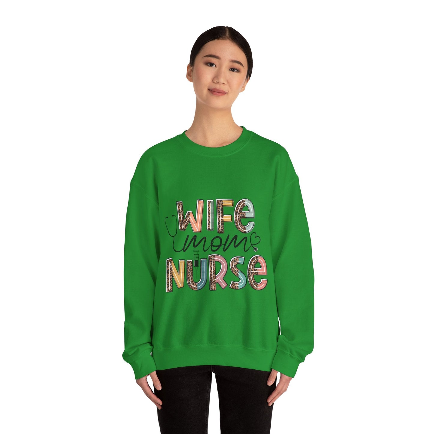 Wife Mom Nurse Sweatshirt - Cozy Unisex Crewneck for Healthcare Heroes