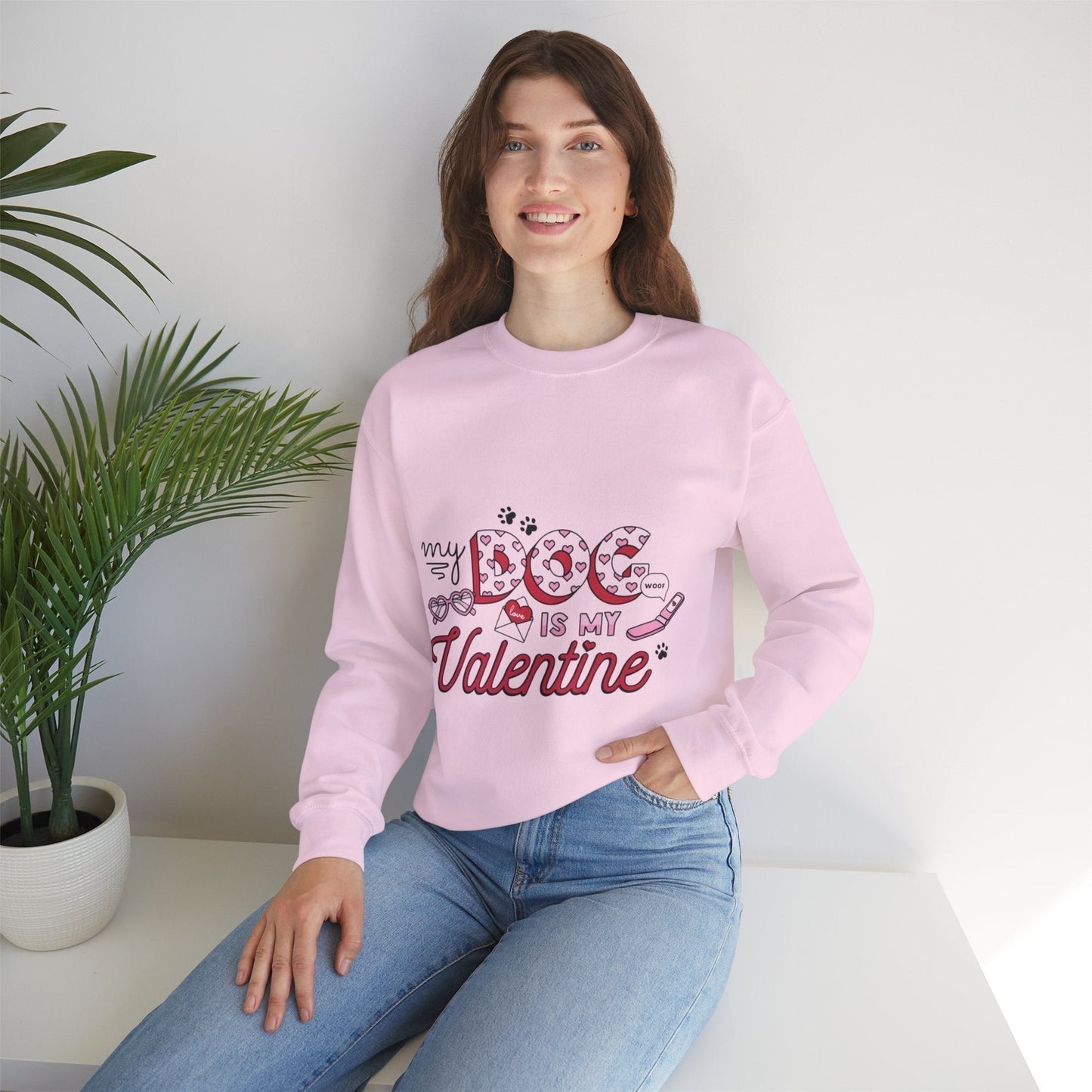 My Dog Is My Valentine Sweatshirt – Dog Mama Lover Gift, Cute Dog Mom Sweater