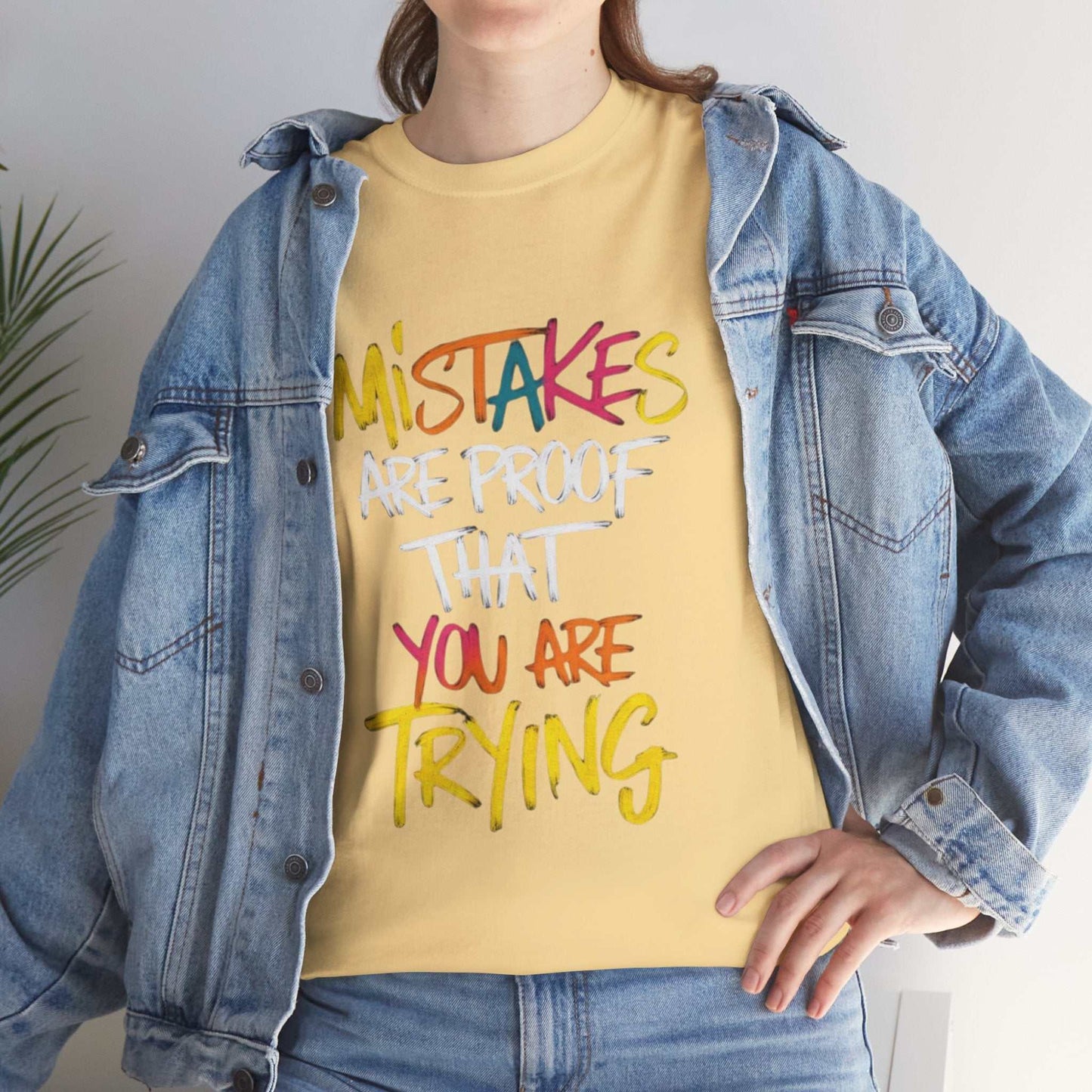Inspiration Quote Tee - Mistakes are Proof That You Are Trying, Motivational T-Shirt, Gift for Students
