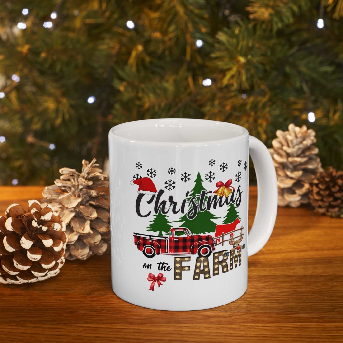 Christmas on the Farm Mugs, Christmas Tree Gift