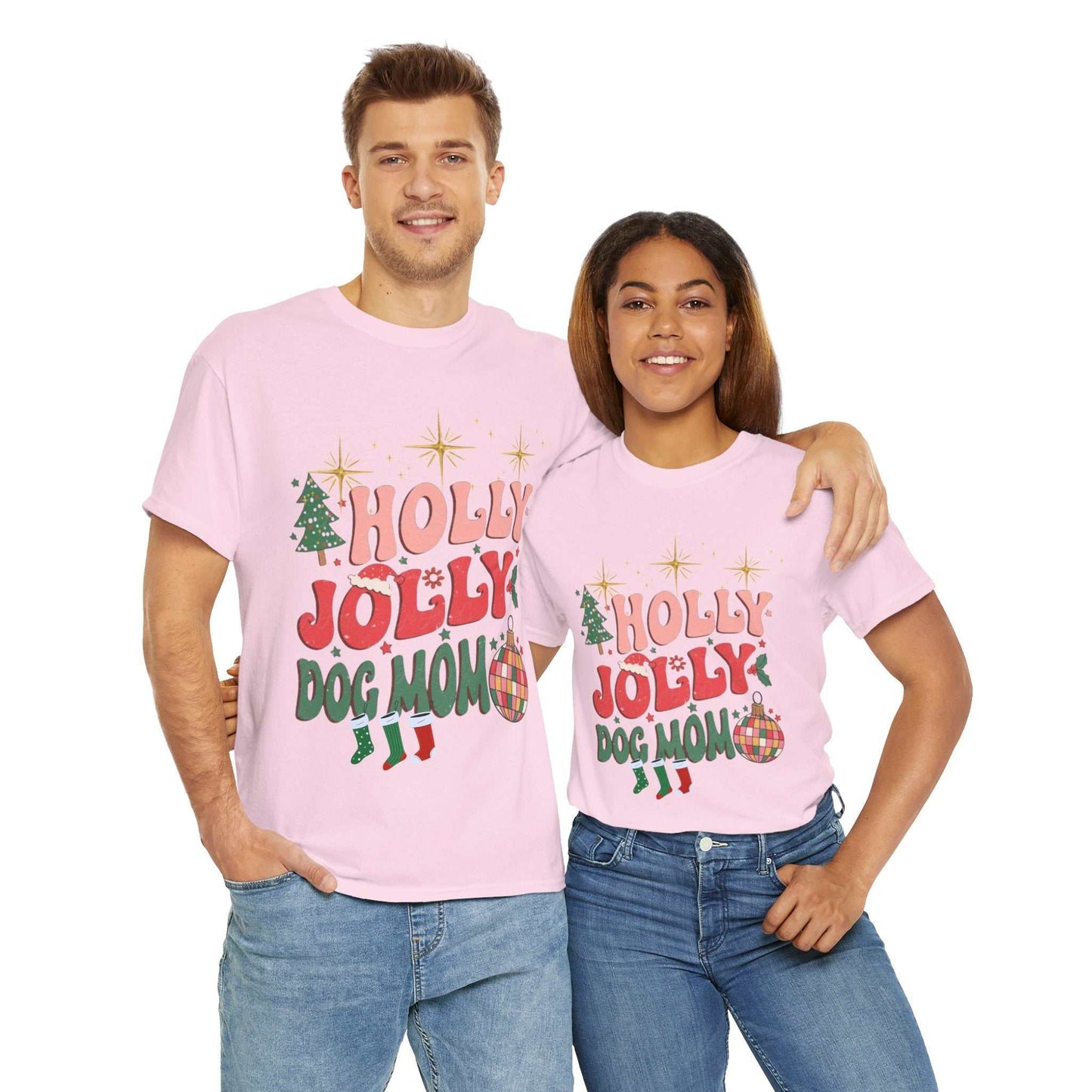 Retro Christmas Shirt, Holly Jolly Dog Mom Gift