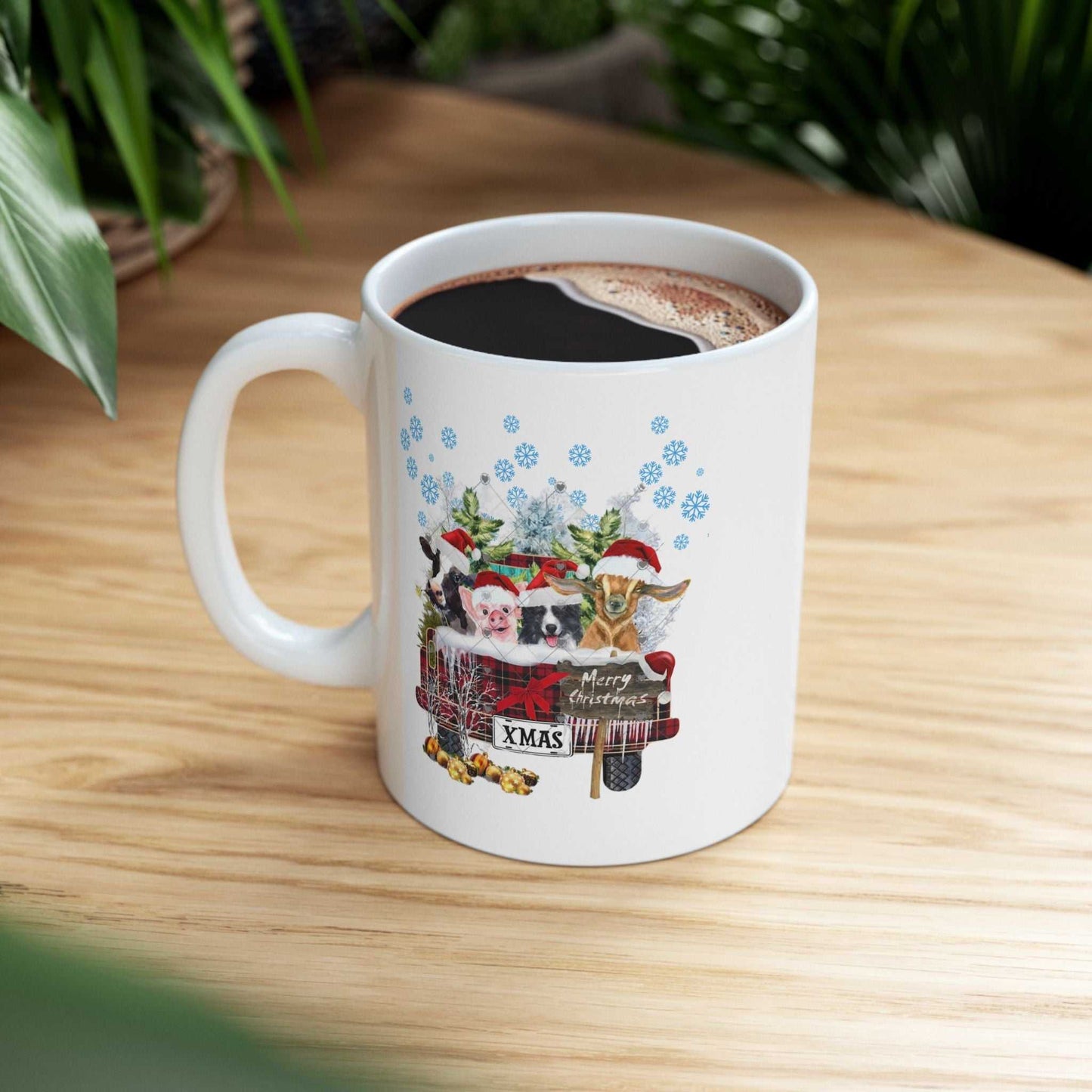 Funny Christmas Animals Mugs, Christmas Gift for Farmer