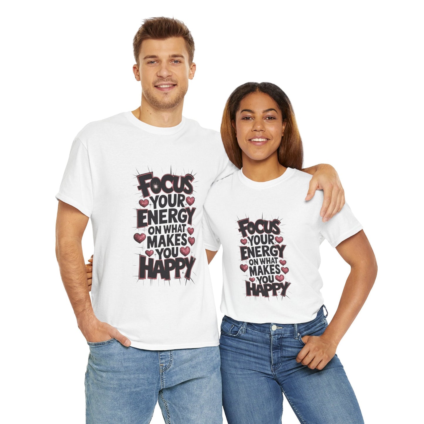 Focus Your Energy T-Shirt - Unisex Heavy Tee, Motivational Shirt, Inspirational Gift