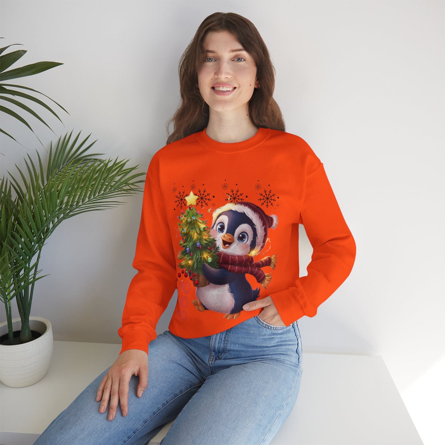 Penguin Merry Christmas Sweatshirt, Winter Holiday Gift