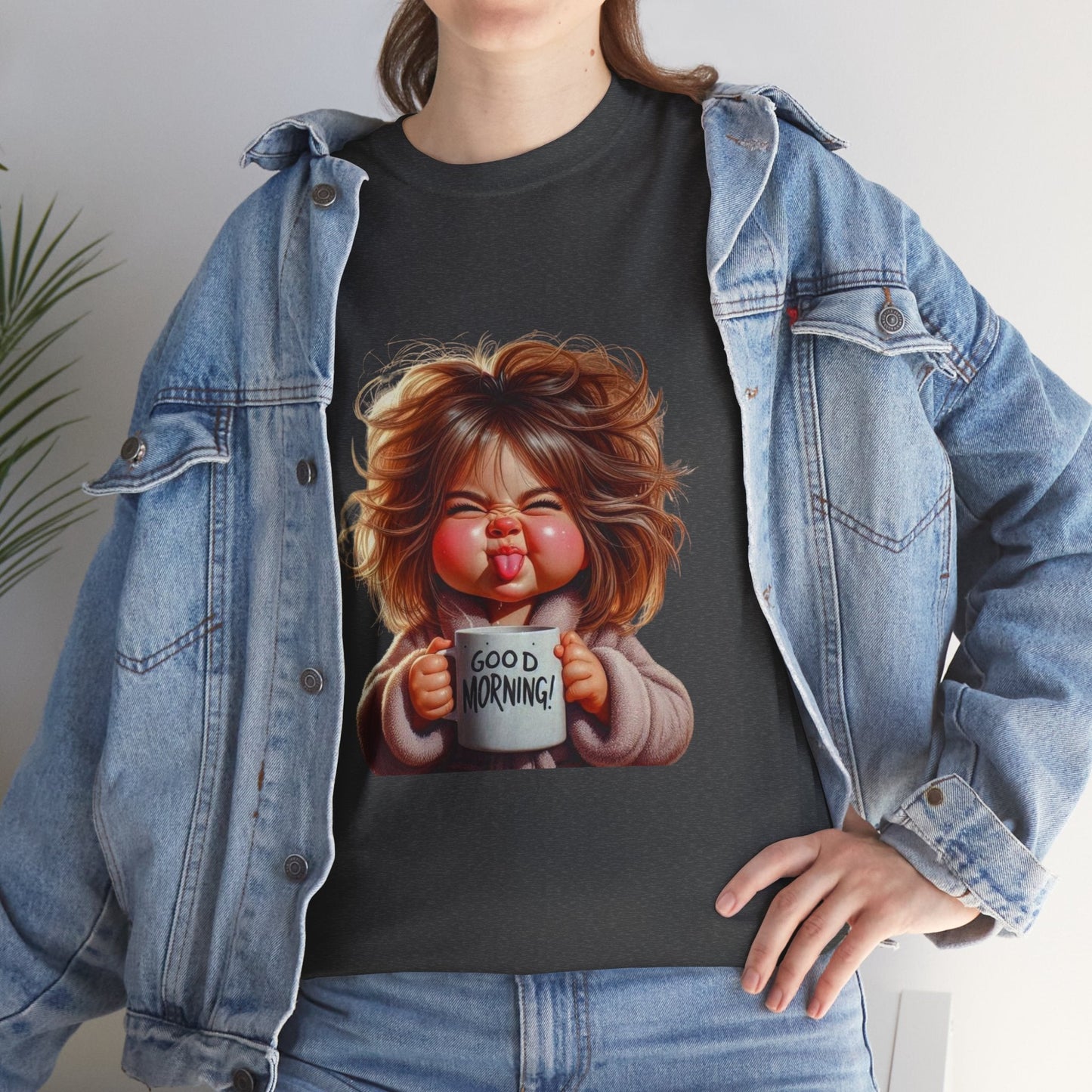 Good Morning Graphic Tee Unisex Heavy Cotton - Cute Cartoon Design Gift