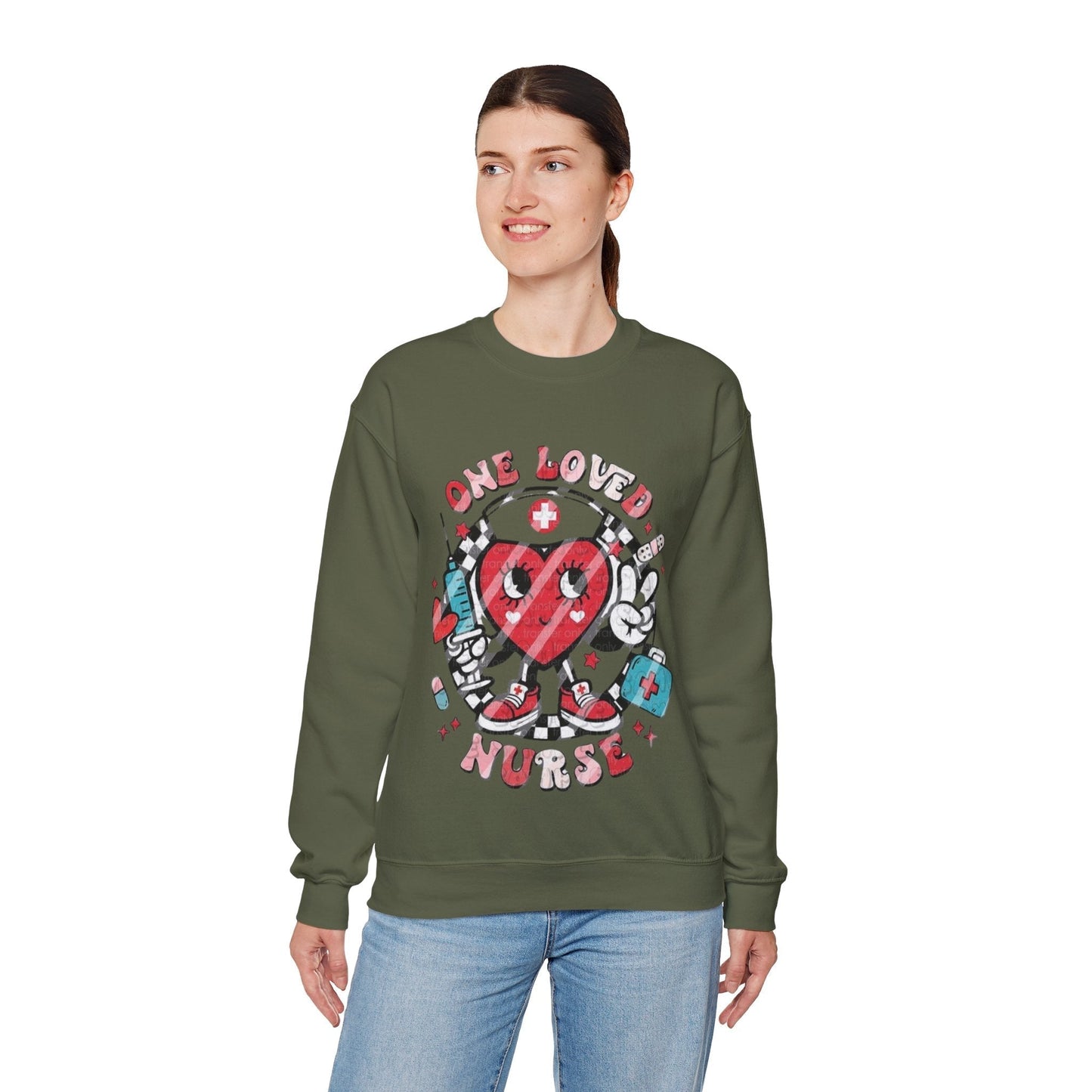 One Love Nurse Sweatshirt, Nurse Heart Loved Gift