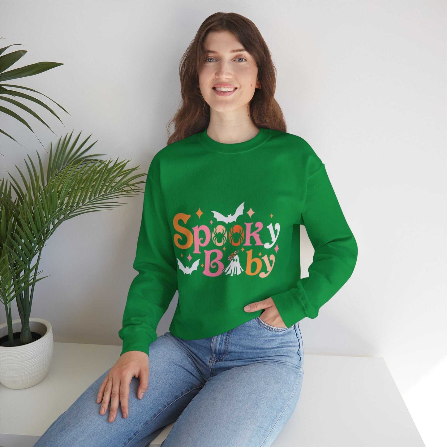 Spooky Baby Sweatshirt, Pregnant Halloween Gift, Baby Feet Sweatshirt