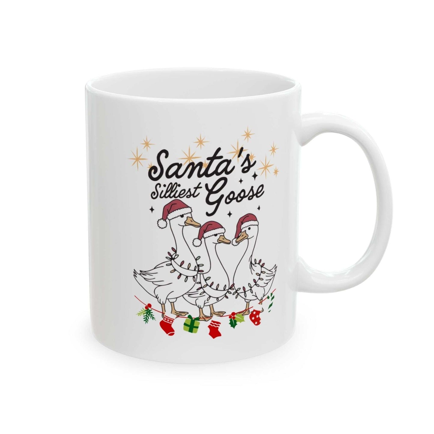 Santas Silliest Goose Mugs, Farmer Christmas Gift, Christmas Goose Mug