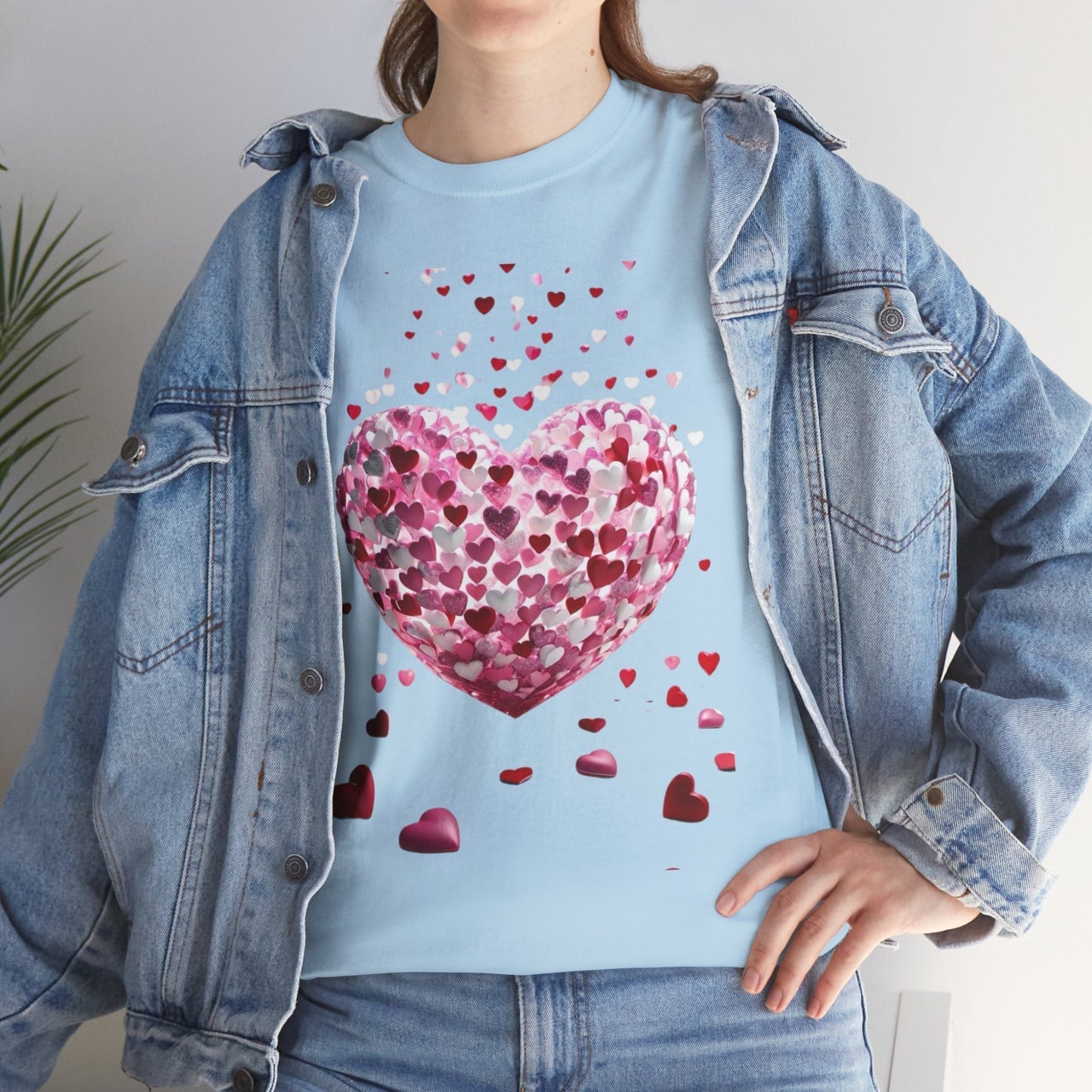 3D Hearts Valentines Day T-Shirt , Red Hearts T-shirt Gift