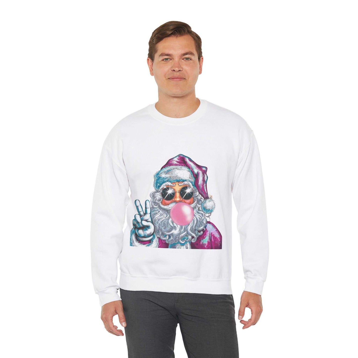 Santa Bubble Gum Christmas Sweatshirt, Funny Santa Gift, Christmas Sweater
