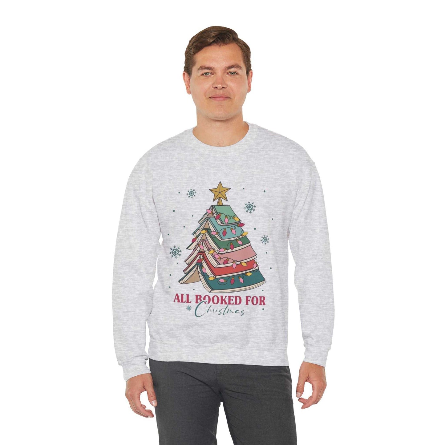 All Booked For Christmas Sweatshirt, Gift for Librarian