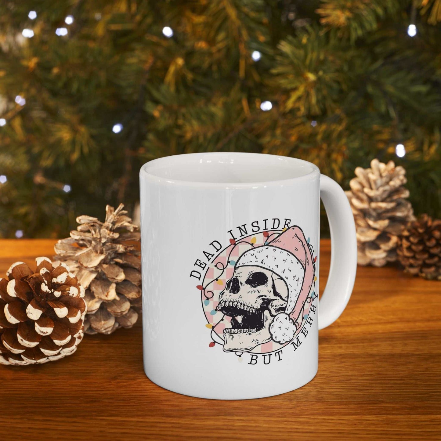 Dead Inside Skeleton Christmas Mugs, Holiday Christmas Gift